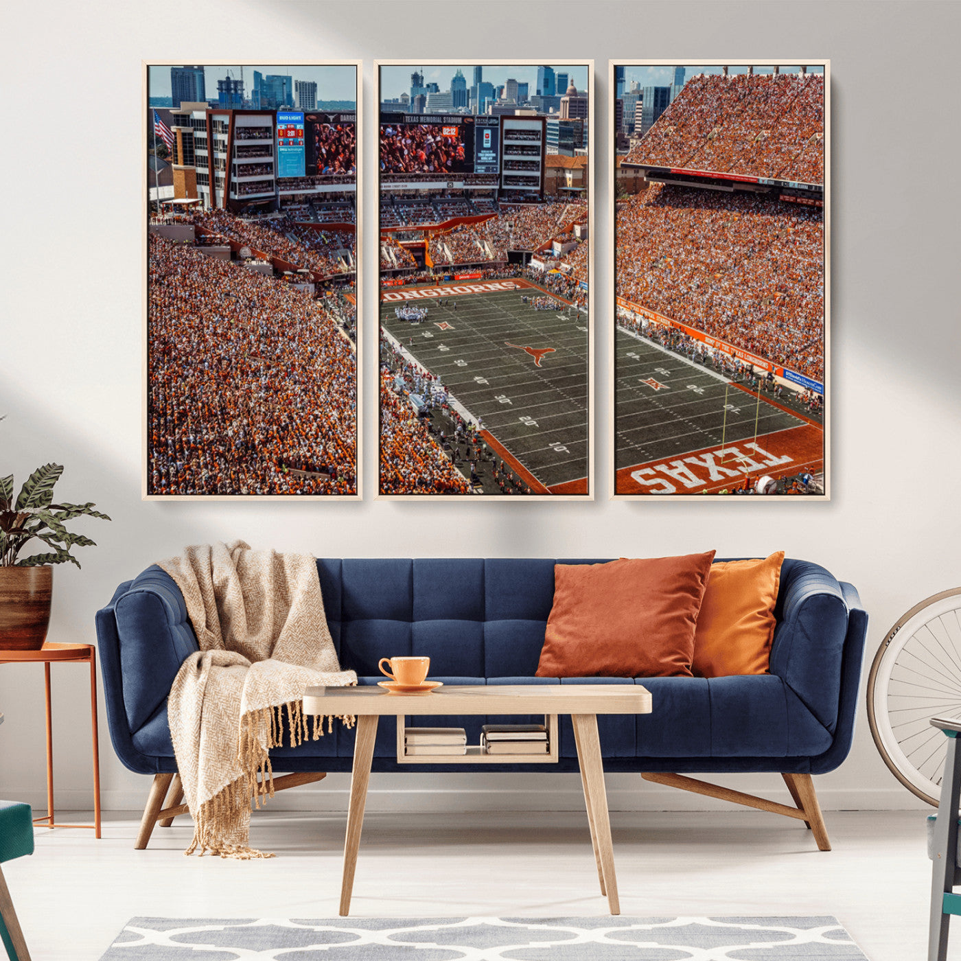 MGV-FC-48X32-3P - University of Texas Longhorns Football Team Print - Austin Darrell K Royal-Texas Memorial Stadium