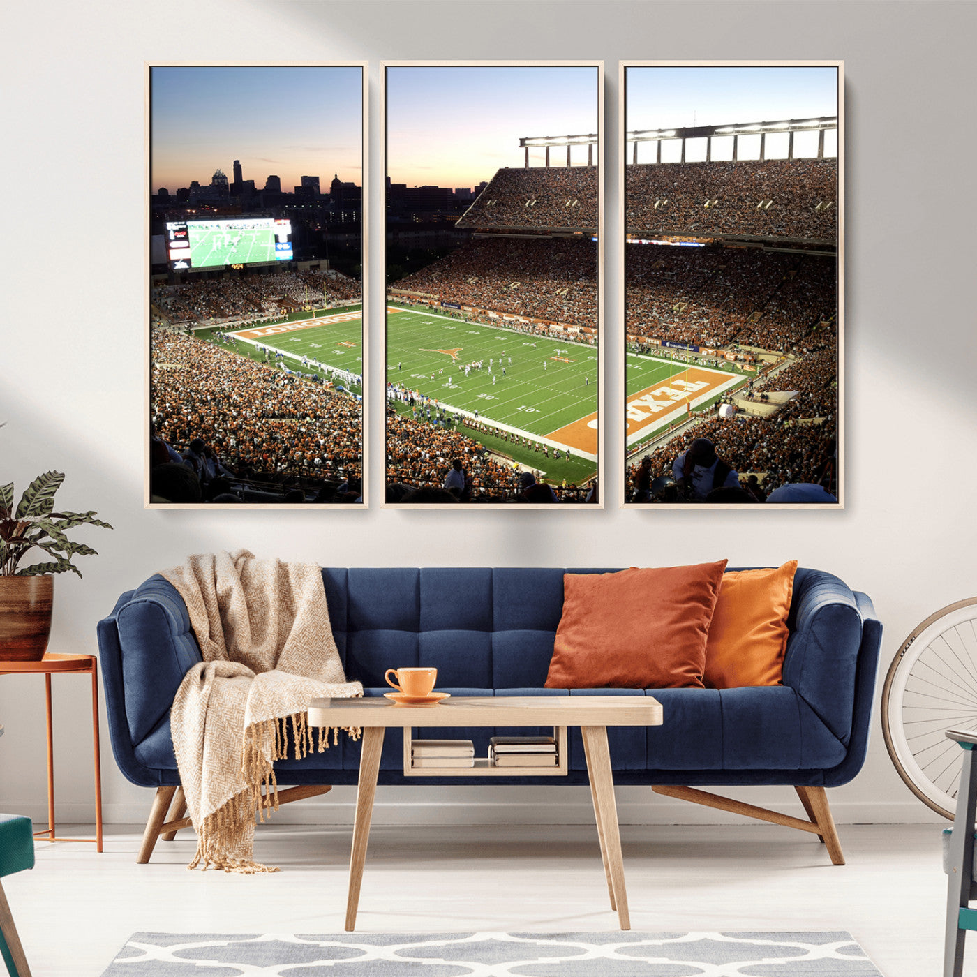 MGV-FC-48X32-3P - Darrell K Royal-Texas Memorial Stadium Canvas Wall Art - Texas Longhorns Football Match