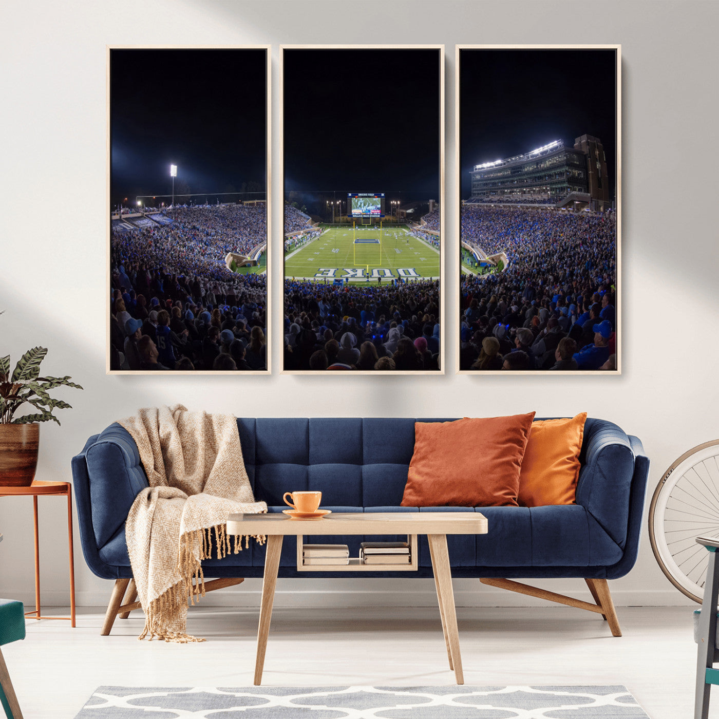 MGV-FC-48X32-3P - Duke University Blue Devils Football Team Print - Durham Wallace Wade Stadium Wall Art Canvas Print