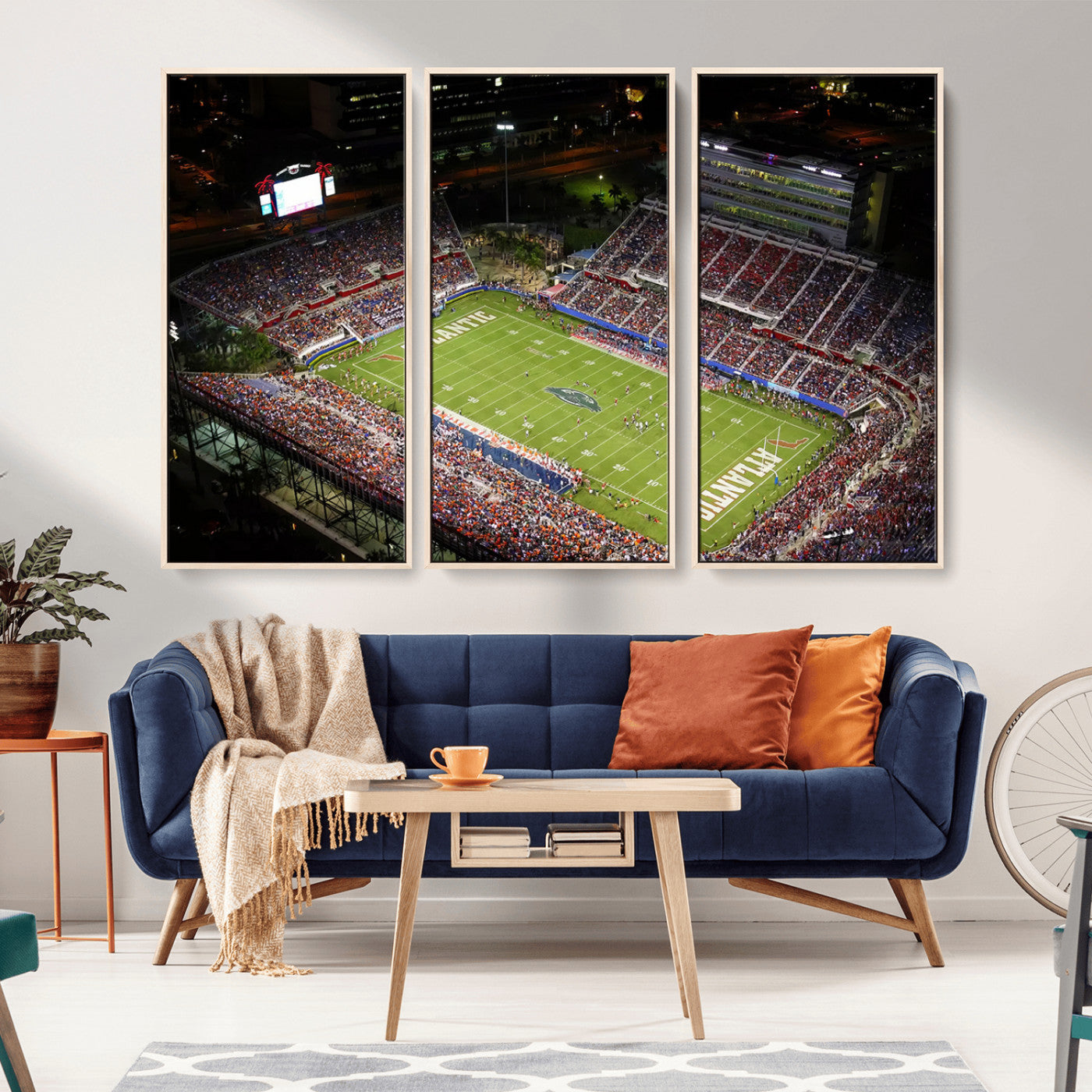 MGV-FC-48X32-3P - Florida Atlantic University Owls Canvas Print, Football Team Print - Boca Raton FAU Stadium Wall Art