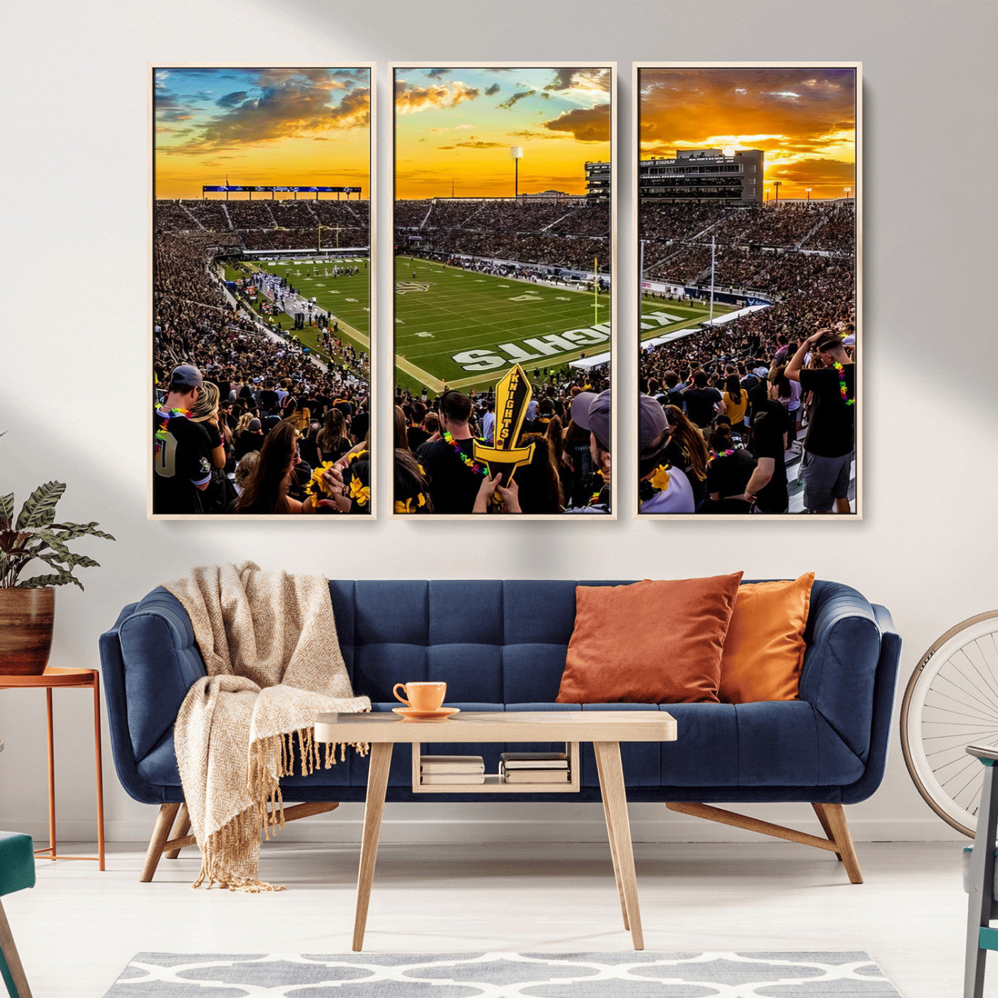 MGV-FC-48X32-3P - UCF Knights Football Team Print - Orlando FBC Mortgage Stadium, UCF Knights Wall Art Canvas Print
