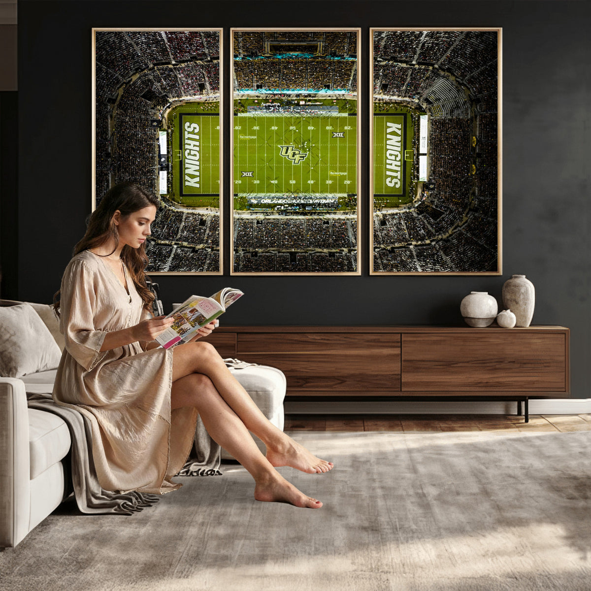 58050-MGV-CV-36X24 - UCF Knights Football Team Print - Orlando FBC Mortgage Stadium Wall Art, UCF Knights Canvas Print