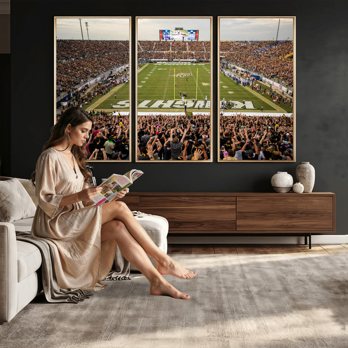 38659-MGV-CV-36X24 - UCF Knights Football Team Print - Orlando FBC Mortgage Stadium Canvas Print