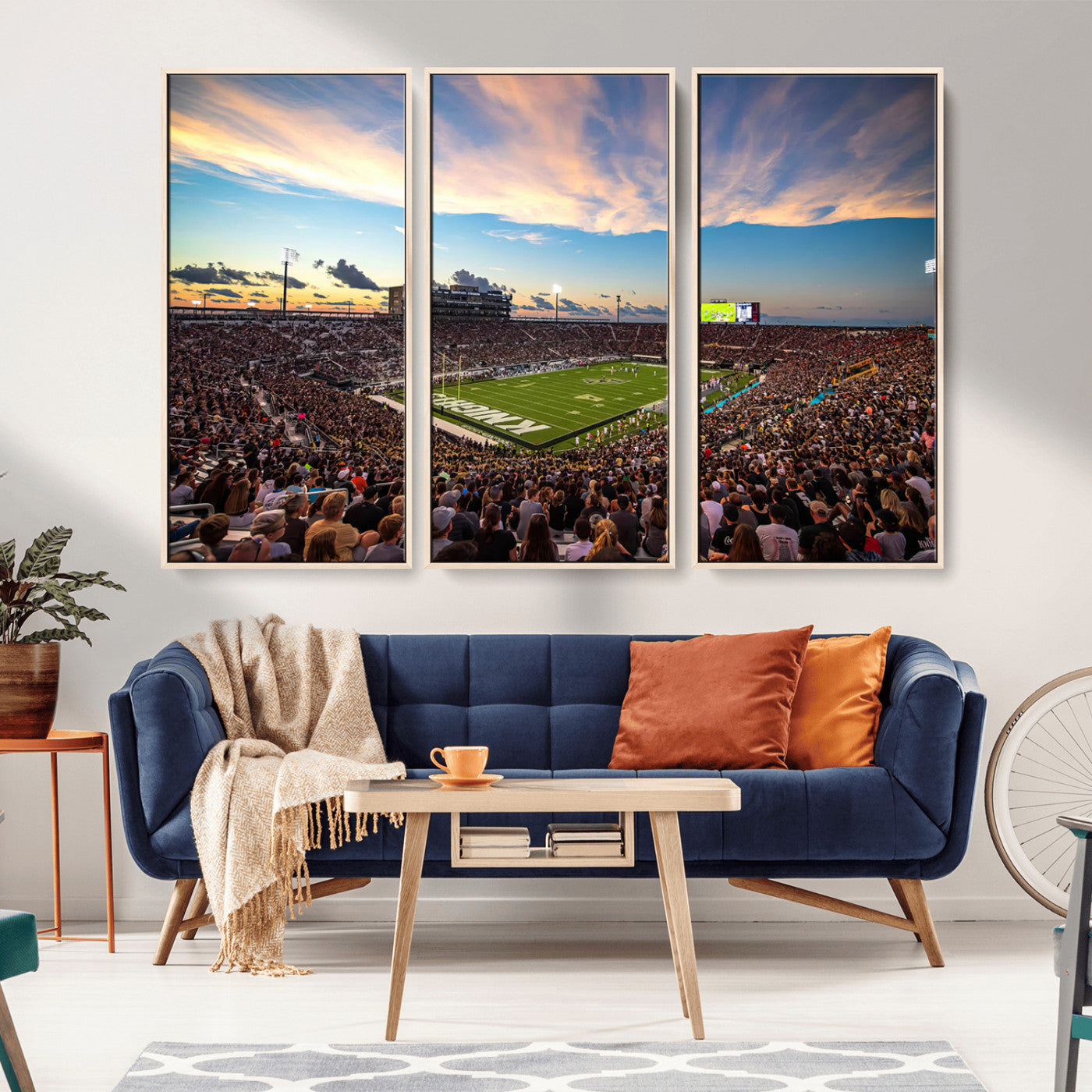 MGV-FC-48X32-3P - UCF Knights Football Team Print - Orlando FBC Mortgage Stadium Wall Art Canvas Print