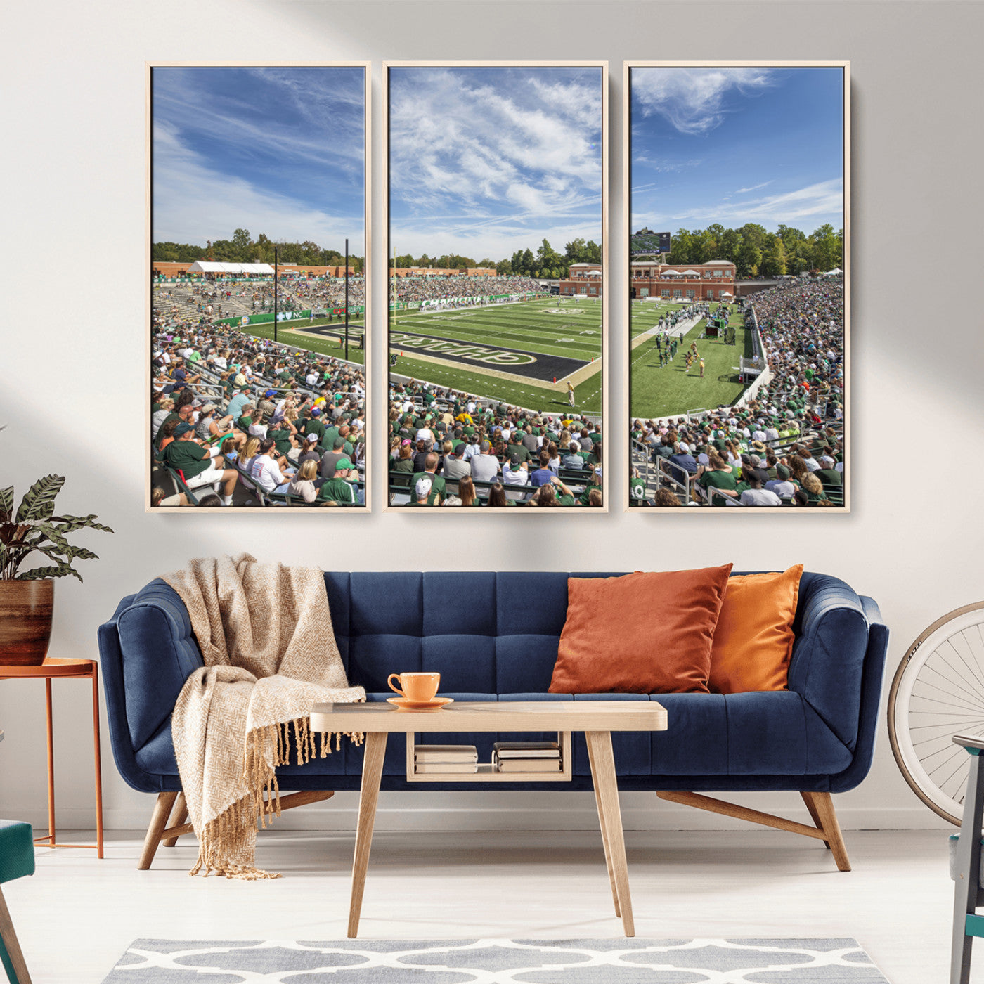MGV-FC-48X32-3P - University of Charlotte 49ers Football Team Print - Charlotte Jerry Richardson Stadium Canvas Print