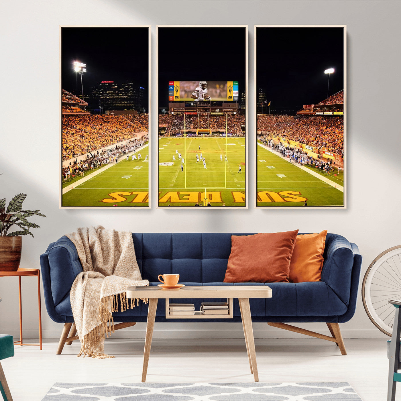 MGV-FC-48X32-3P - ASU Sun Devils Football Team Print - Phoenix Mountain America Stadium Canvas Print