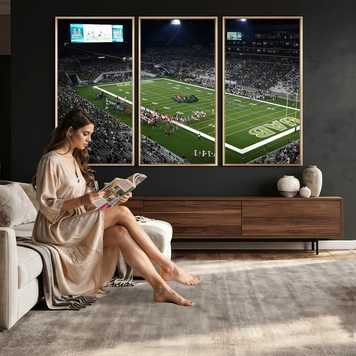 81740-MGV-CV-36X24 - UAB Blazers Football Team Print - Birmingham Protective Stadium Wall Art Canvas Print