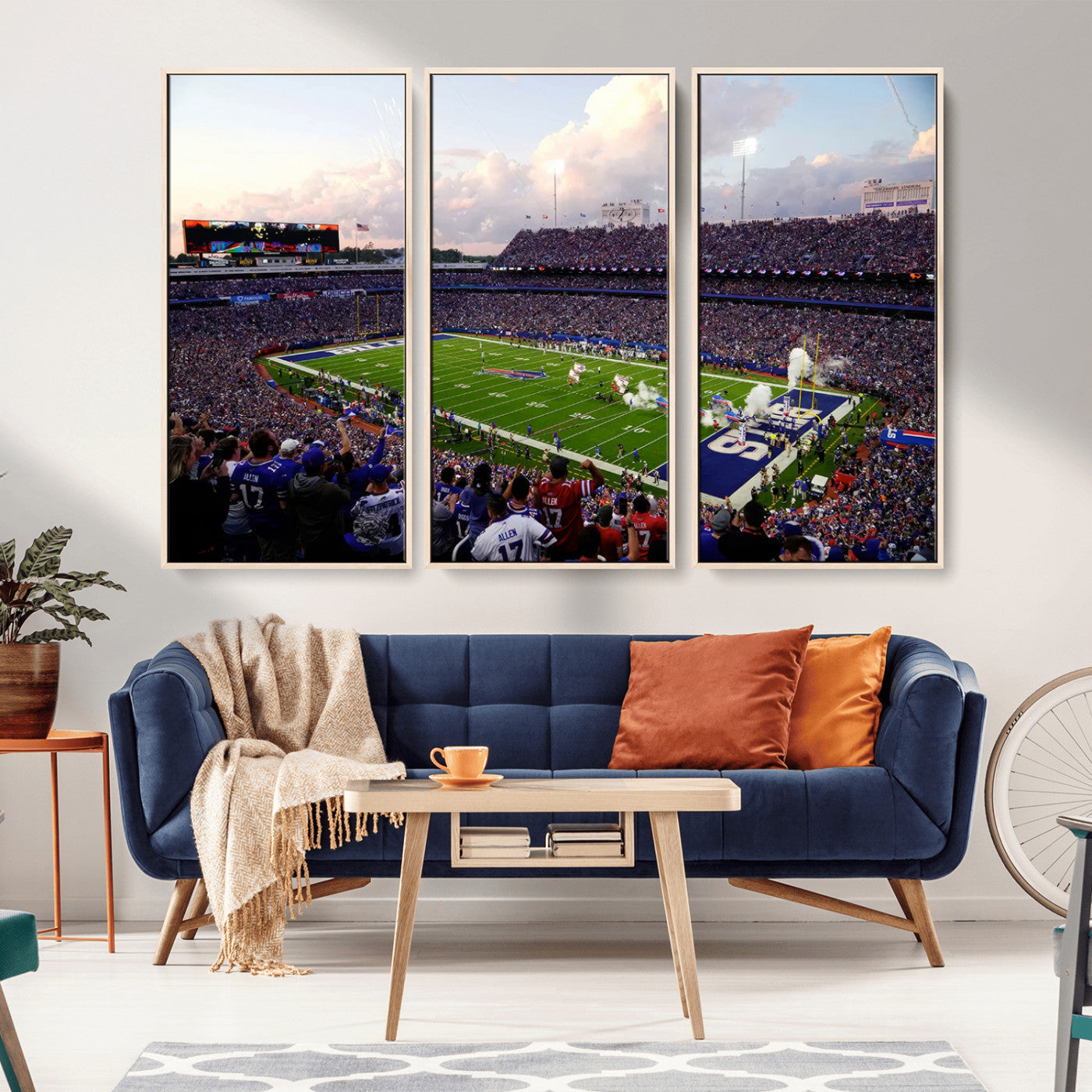 MGV-FC-48X32-3P - Buffalo Bills Football Team Print - Buffalo Highmark Stadium Wall Art Canvas Print