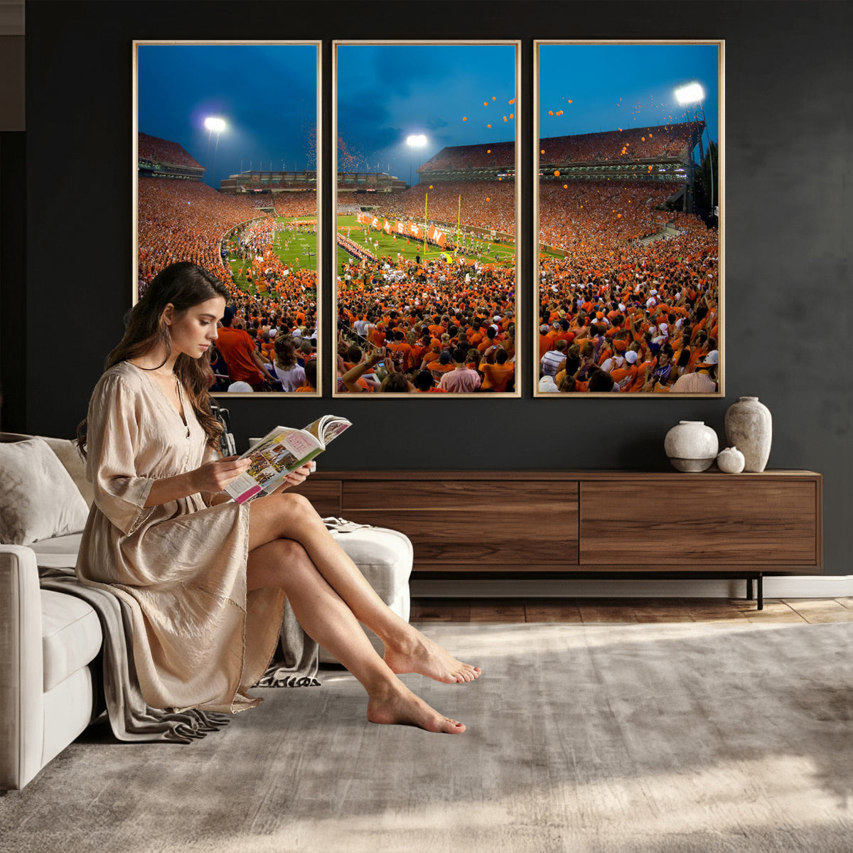 26196-MGV-CV-36X24 - Clemson University Tigers Football Team Print, Clemson