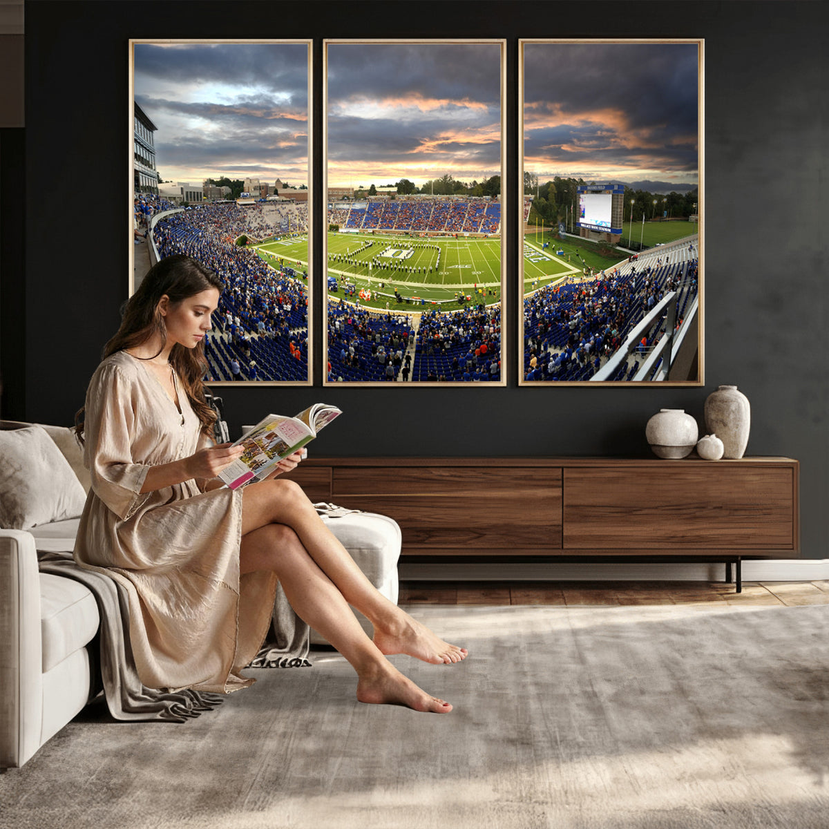 60433-MGV-CV-36X24 - Duke University Blue Devils Football Team Print, Durham