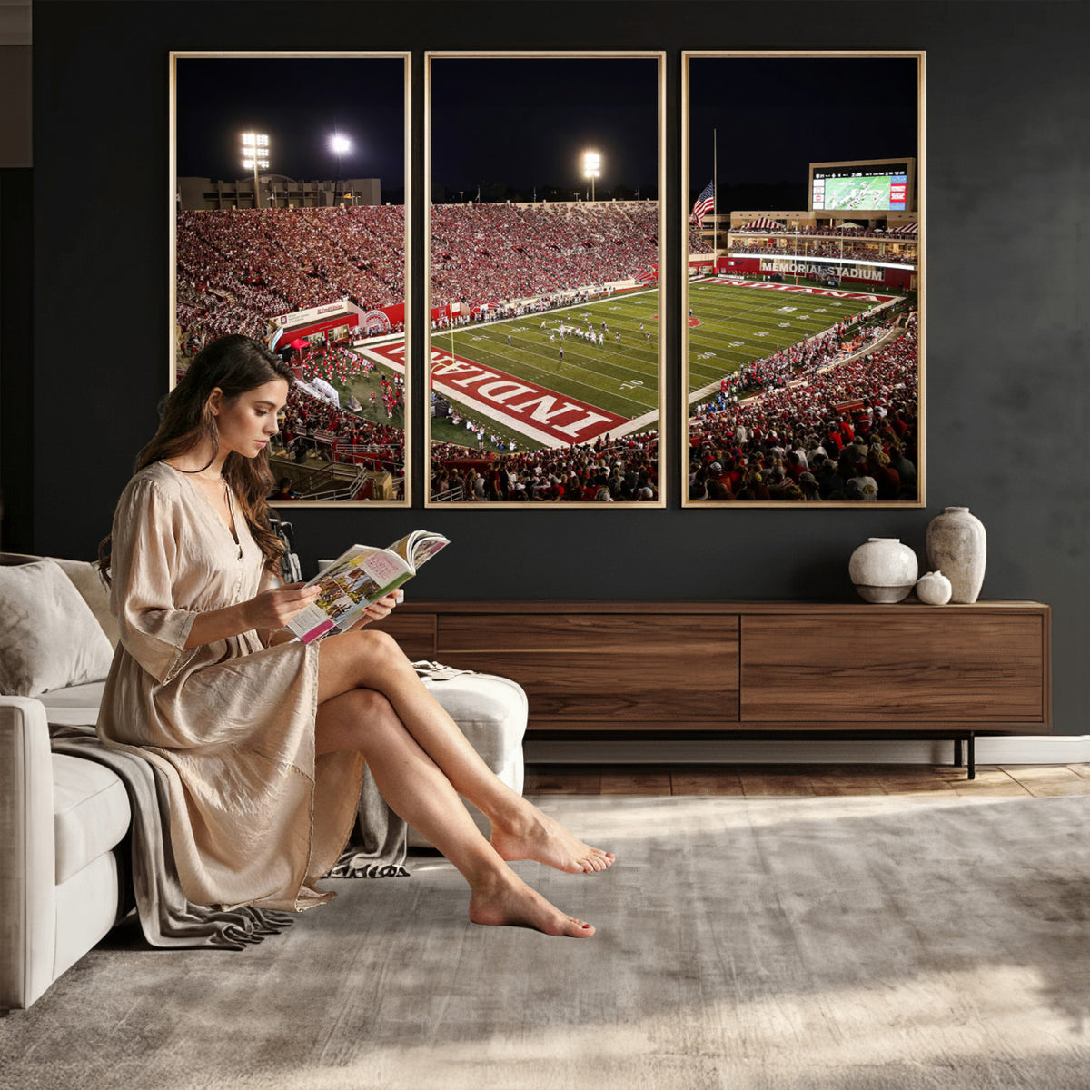 82748-MGV-CV-36X24 - Indiana University Hoosiers Football Team Print Canvas