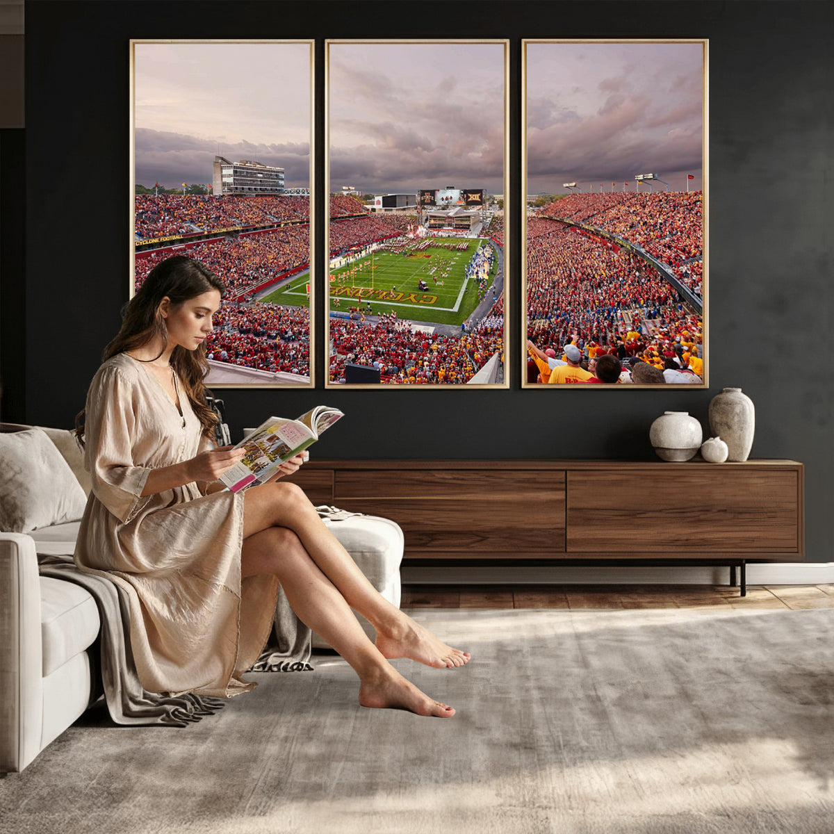 50373-MGV-CV-36X24 - Iowa State University Cyclones Football Team Print, Ames