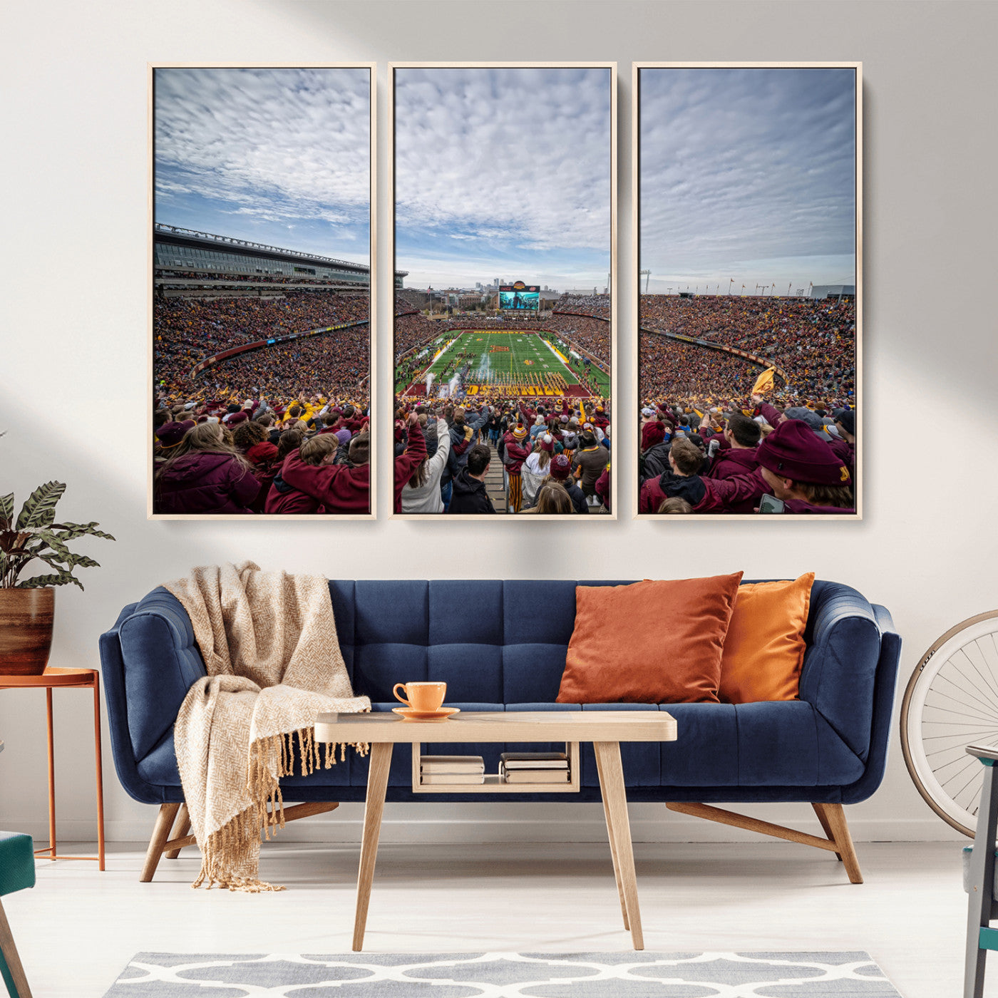 MGV-FC-48X32-3P - University of Minnesota Golden Gophers Football Team Print - Minneapolis Huntington Bank Stadium Art