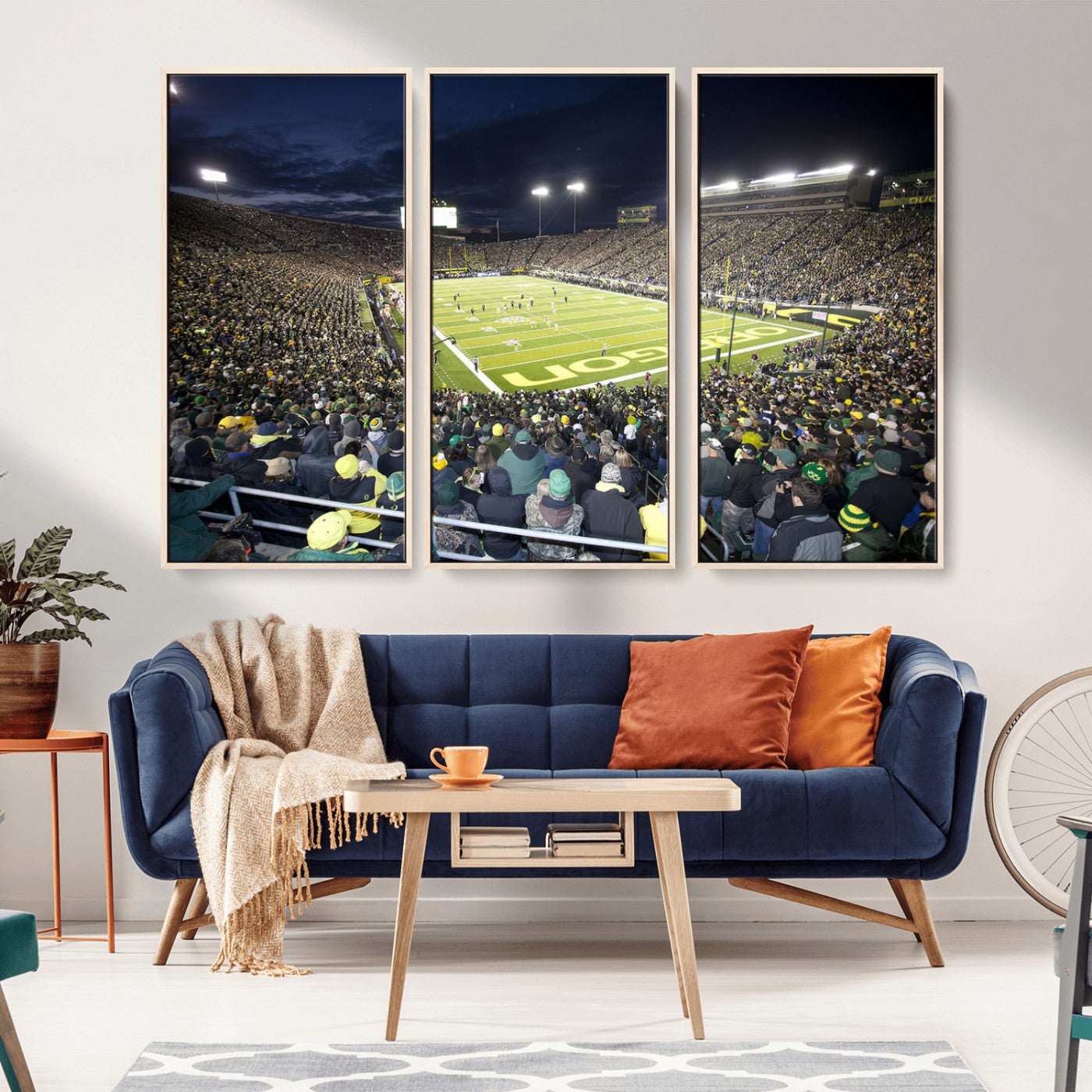 MGV-FC-48X32-3P - University of Oregon Ducks Football Team Print - Eugene Autzen Stadium Wall Art Canvas Print