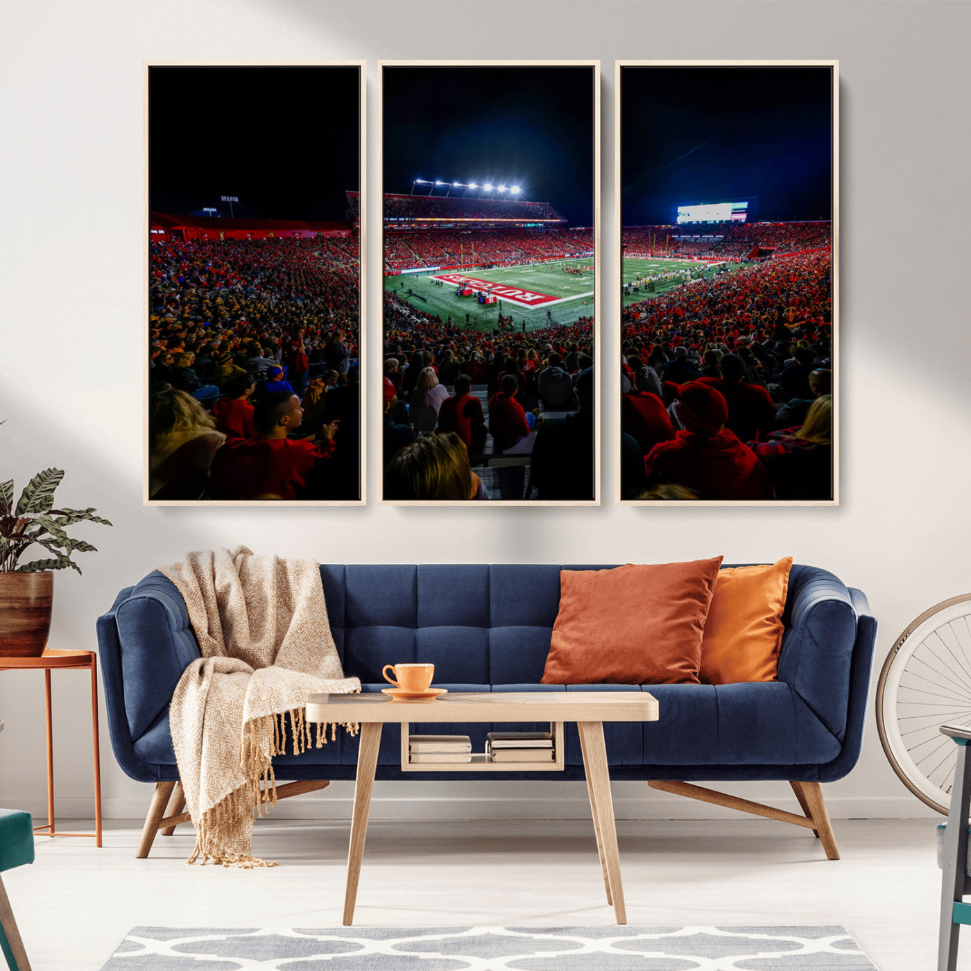 MGV-FC-48X32-3P - Rutgers Scarlet Knights Football Team Print - SHI Stadium, Piscataway Wall Art Canvas Print