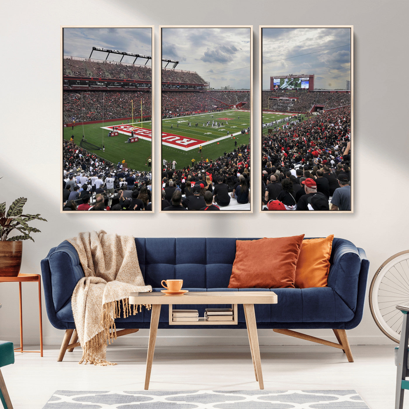 MGV-FC-48X32-3P - Rutgers Scarlet Knights Football Team Print - SHI Stadium, Piscataway Wall Art Canvas Print