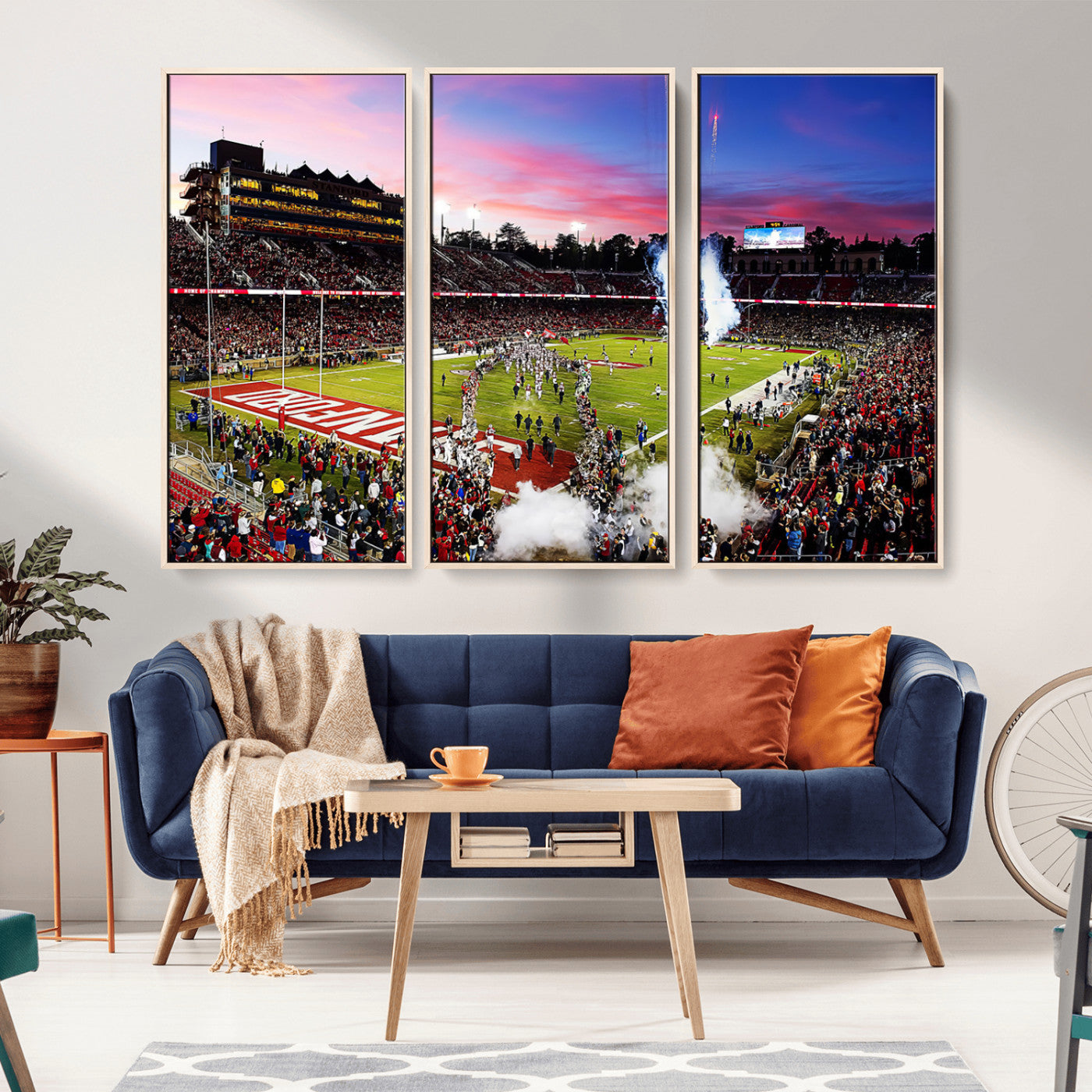 MGV-FC-48X32-3P - Stanford University Cardinal Football Team Print - Stanford Stadium Wall Art Canvas Print