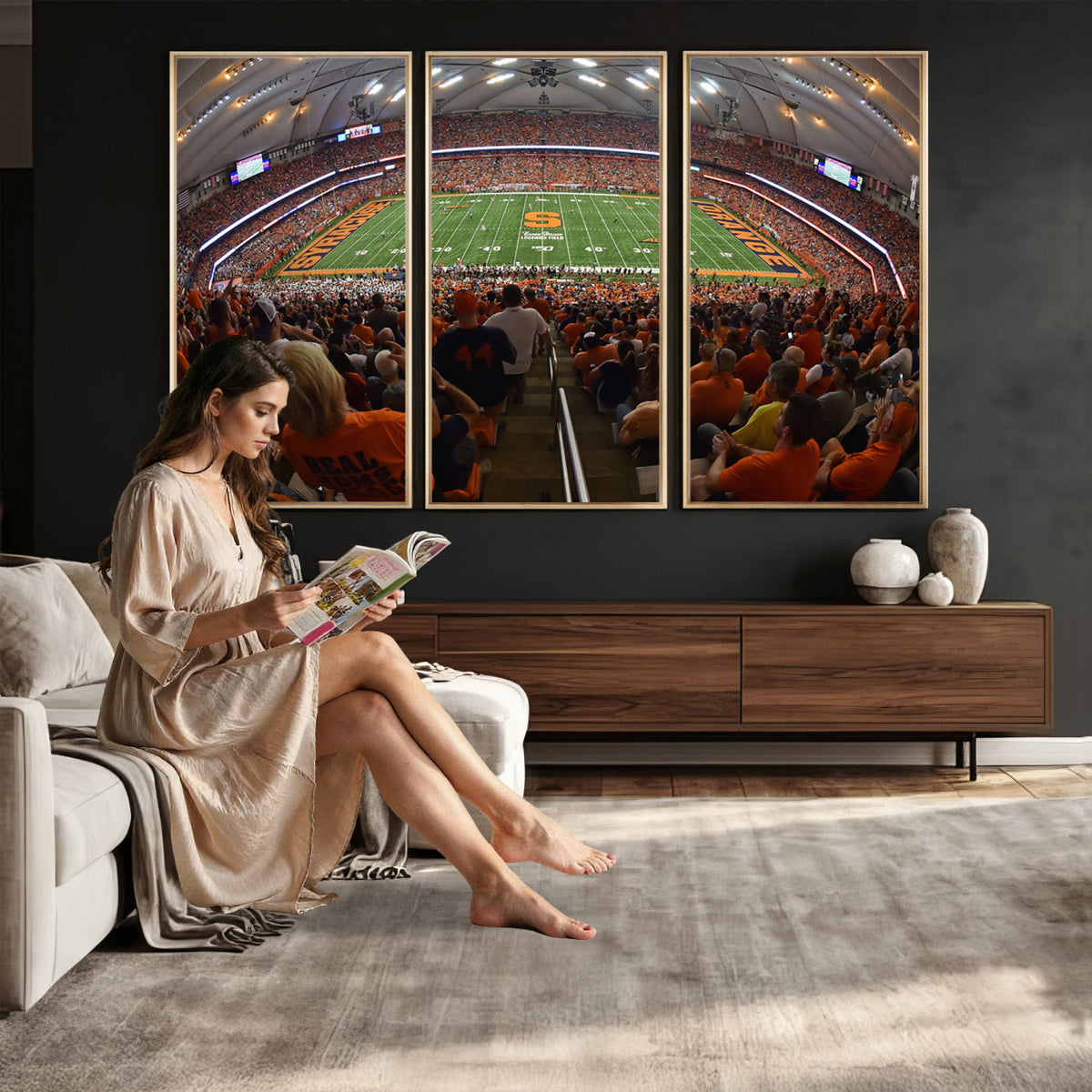 43291-MGV-CV-36X24 - Syracuse University Orange Football Canvas Print, Football Team Print - Syracuse JMA Wireless Dome