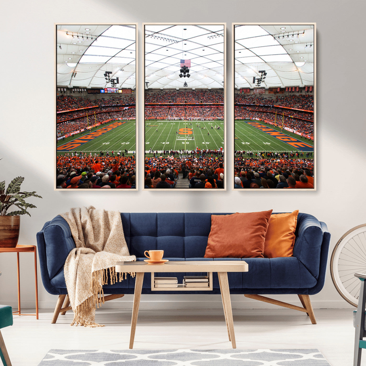 MGV-FC-48X32-3P - Syracuse University Orange Football Team Print - Syracuse JMA Wireless Dome Wall Art Canvas Print
