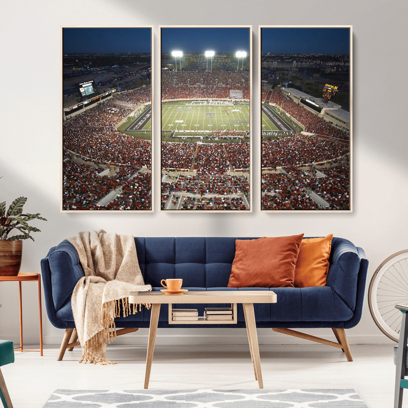 MGV-FC-48X32-3P - Texas Tech Red Raiders Football Team Print - Lubbock Jones AT&T Stadium Wall Art Canvas Print