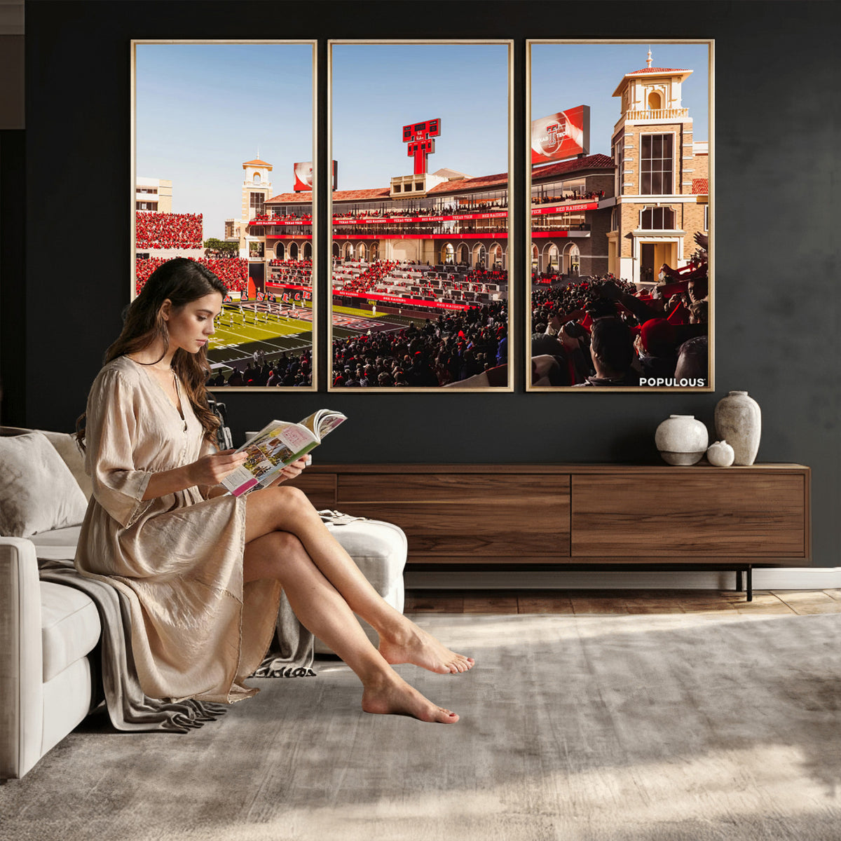 89744-PAN-FL-20X10 - Jones AT&T Stadium Texas Tech Red Raiders Wall Art | Large Att Stadium Canvas Print | College