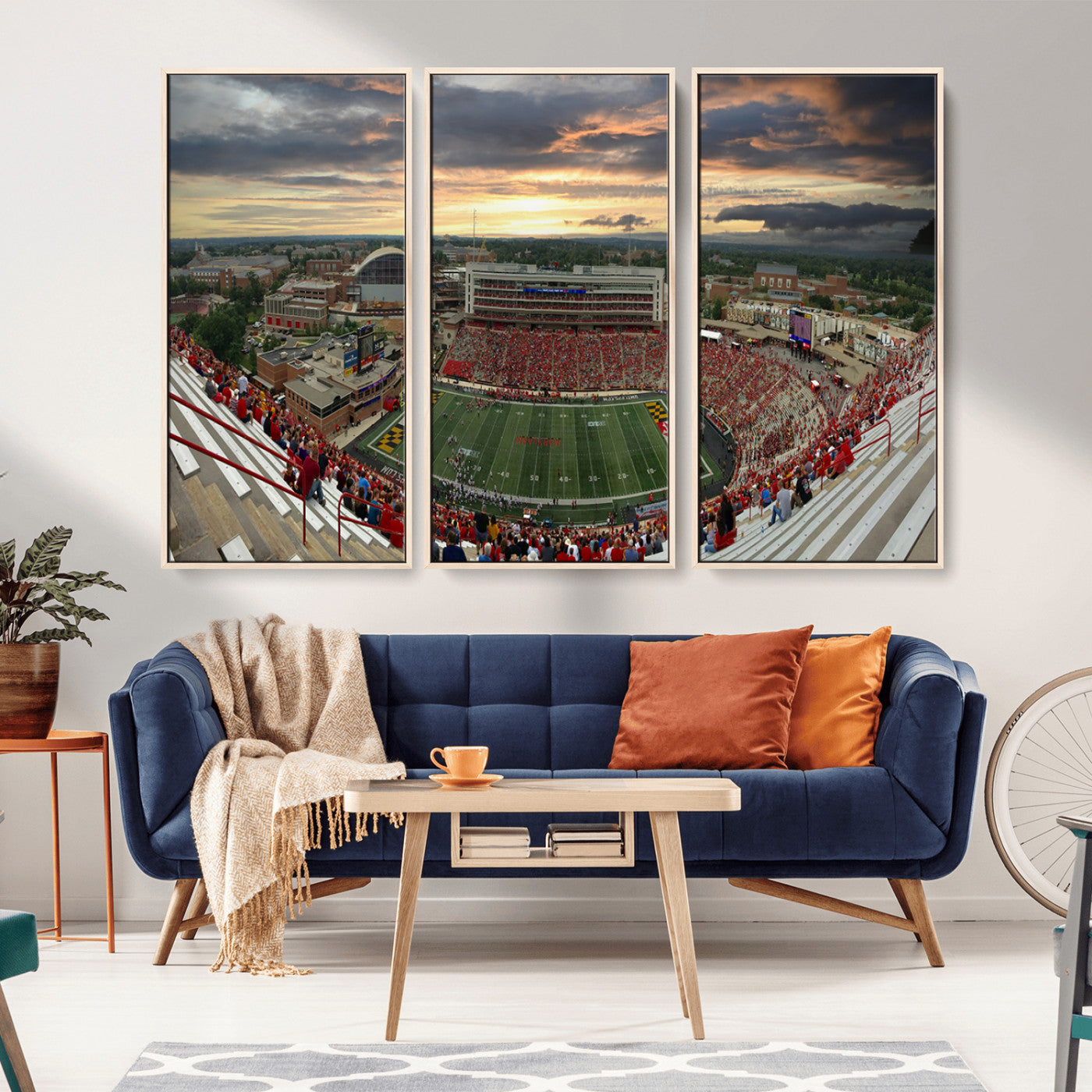 MGV-FC-48X32-3P - University of Maryland Terrapins Football Team Print - College Park SECU Stadium Wall Art Canvas