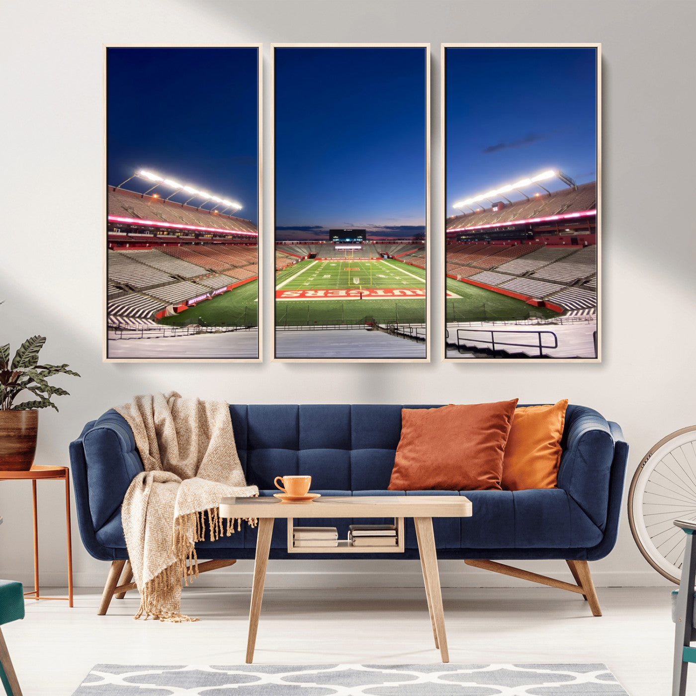 MGV-FC-48X32-3P - Rutgers Scarlet Knights Football Team Print - Piscataway SHI Stadium Wall Art Canvas Print