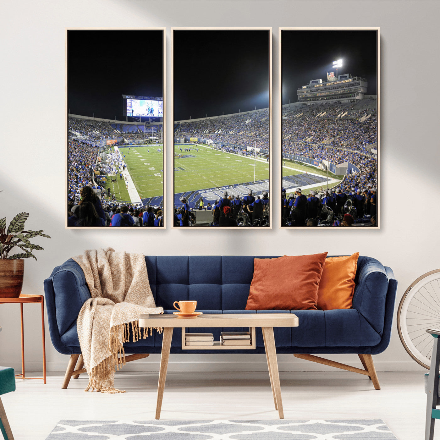 MGV-FC-48X32-3P - University of Memphis Tigers Football Team Print - Memphis Simmons Bank Liberty Stadium Wall Art