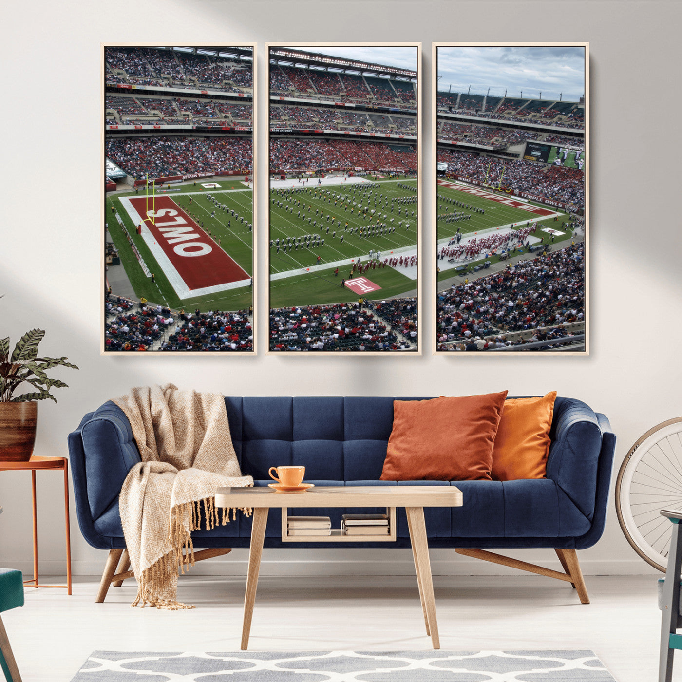 MGV-FC-48X32-3P - The Temple University Owls Athletics Team Print - Philadelphia Lincoln Financial Field Stadium Wall