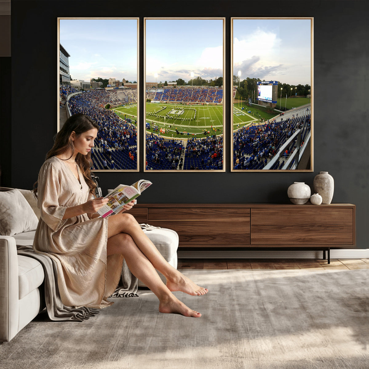 44850-MGV-CV-36X24 - The Duke University Blue Devils Football Team Print, Durham