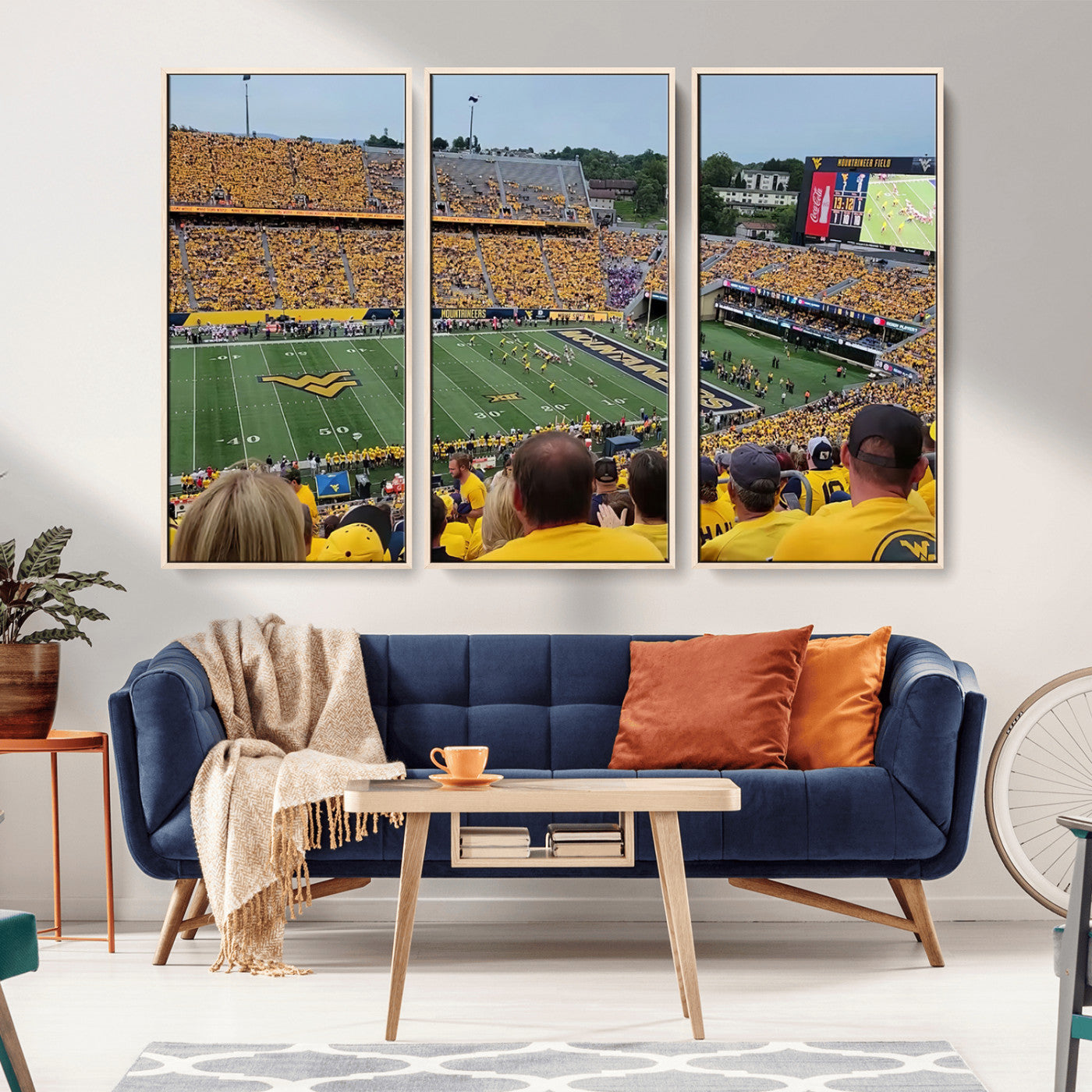 MGV-FC-48X32-3P - Puskar Stadium Canvas Print Wall Art - Morgantown Print - West Virginia University Mountaineers