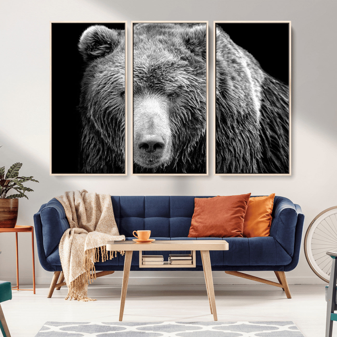 MGV-FC-48X32-3P - 399 Grizzly Bear Canvas Print | Ready to Hang Wall Art | Rustic Farmhouse & Cabin Decor | Wildlife
