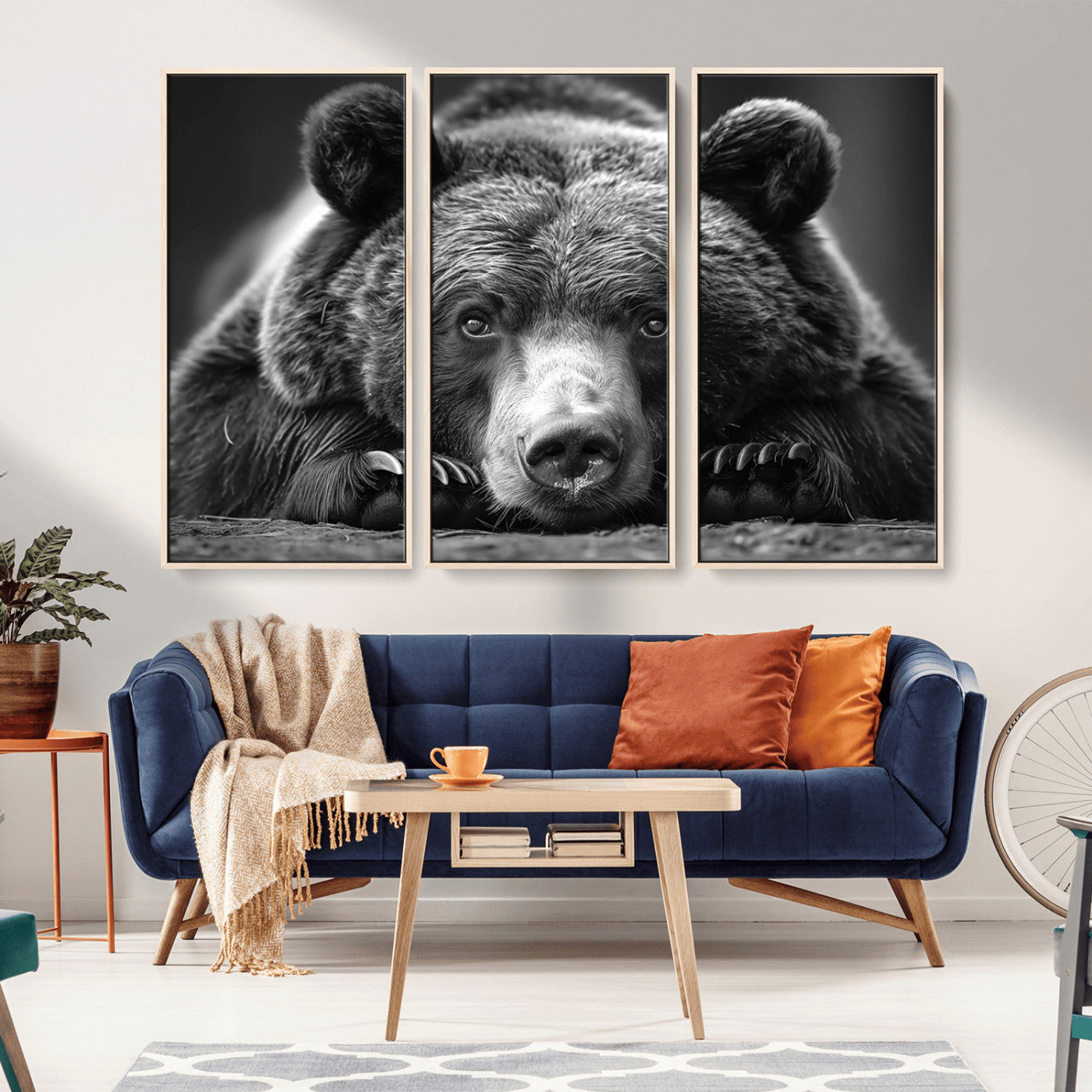 MGV-FC-48X32-3P - Resting Grizzly 399 Bear Canvas Print | Ready to Hang Wall Art | Rustic Cabin & Farmhouse Decor |