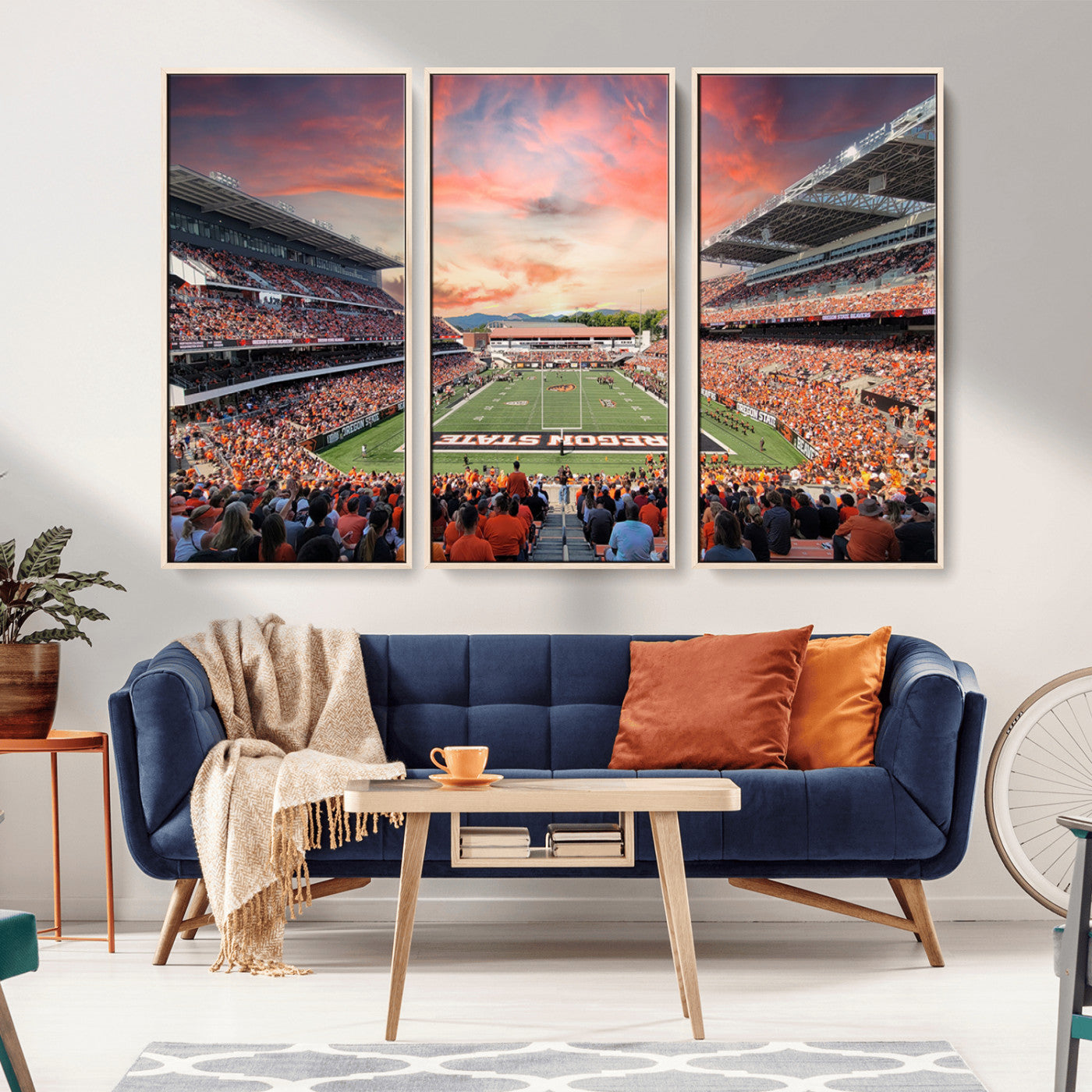 MGV-FC-48X32-3P - Oregon State Beavers Football Team Print - Corvallis Reser Stadium Wall Art Canvas Print