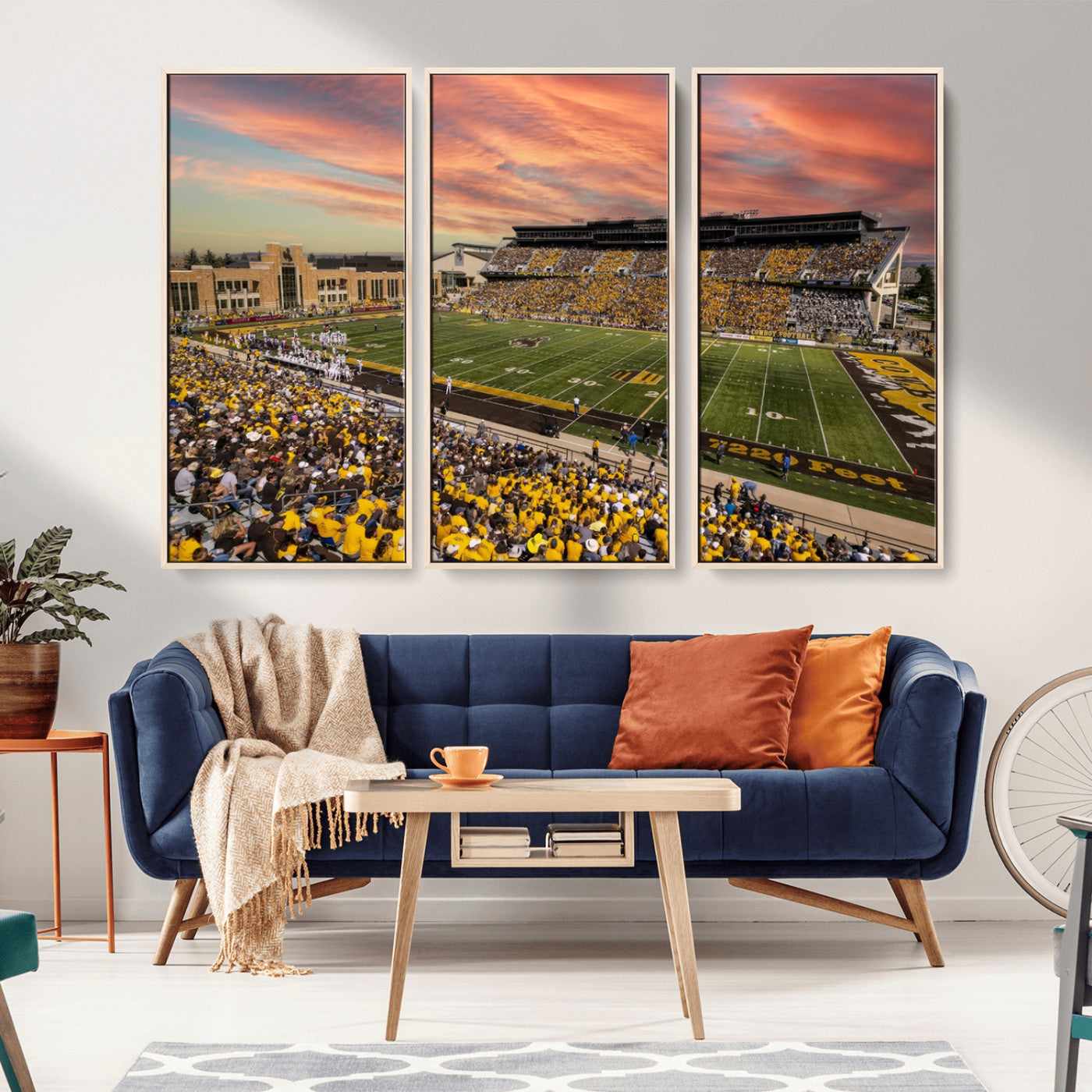 MGV-FC-48X32-3P - University of Wyoming Cowboys Football Team Print - Laramie Jonah Field War Memorial Stadium Wall