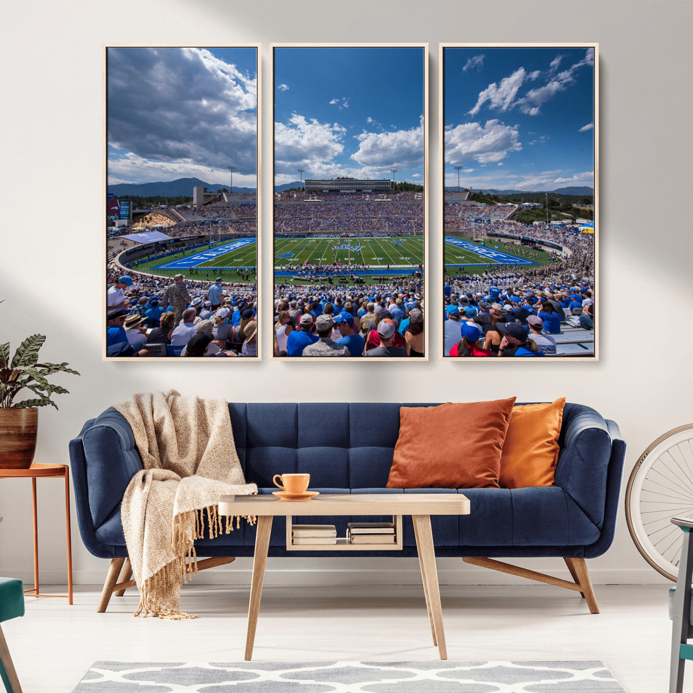 MGV-FC-48X32-3P - Air Force Falcons Football Team Print - Colorado Springs Falcon Stadium Wall Art Canvas Print