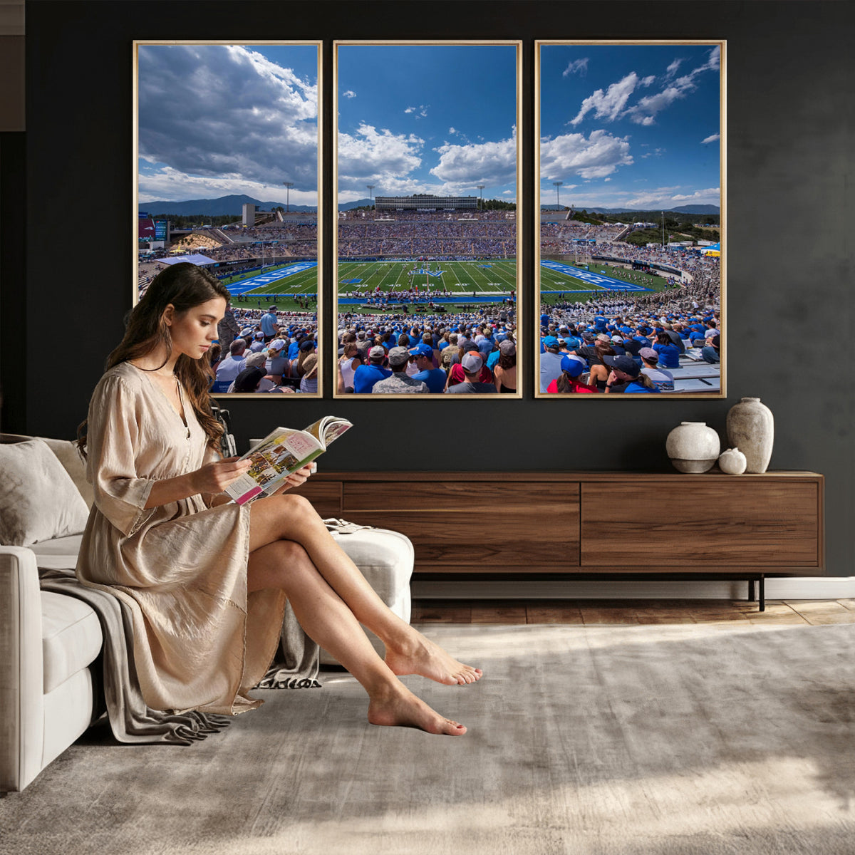 59281-MGV-CV-36X24 - Air Force Falcons Football Team Print, Colorado Springs