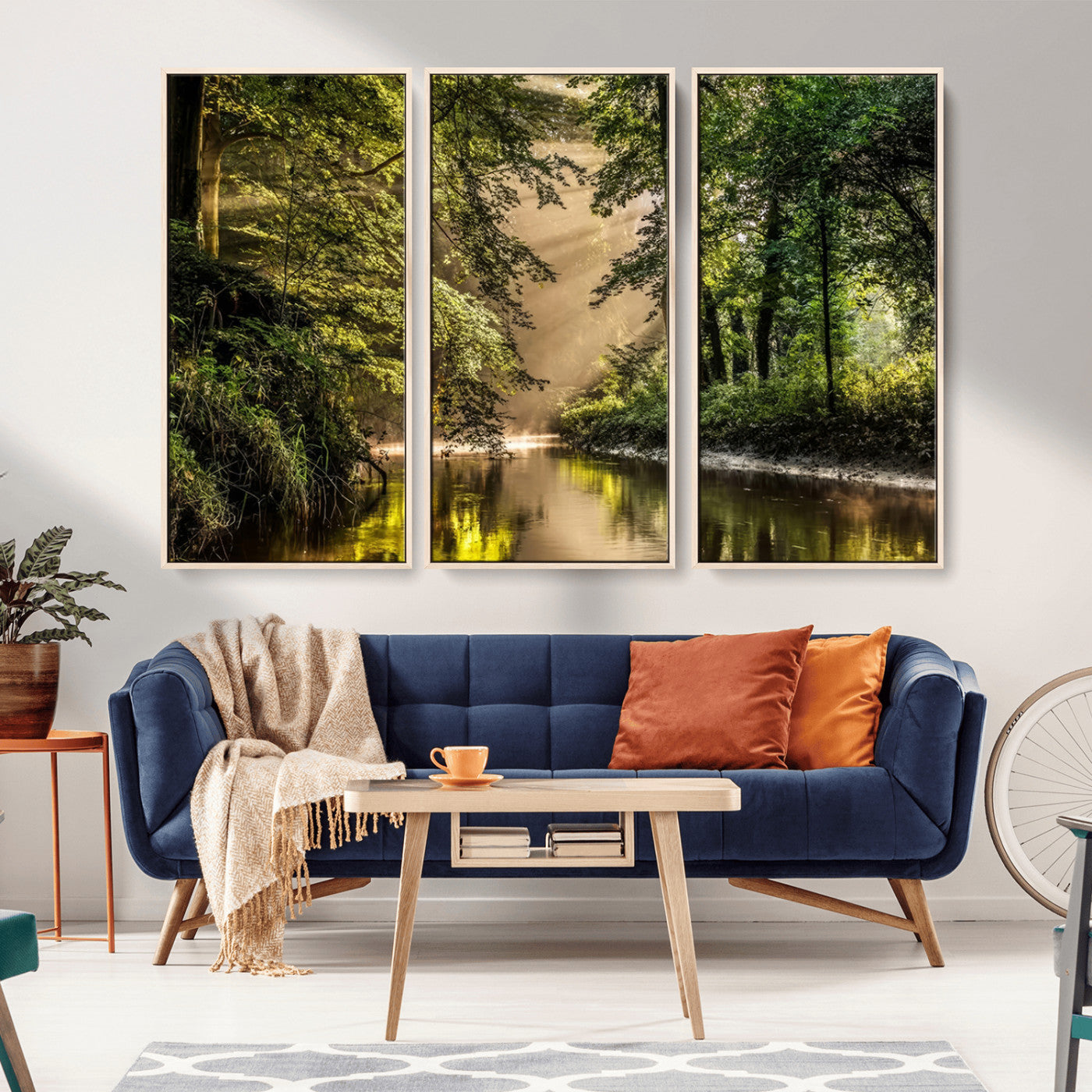 MGV-FC-48X32-3P - Forest Wall Art Print | River Landscape Wall Art | Perfect for Farmhouse Wall Decor, Cabin Wall Art