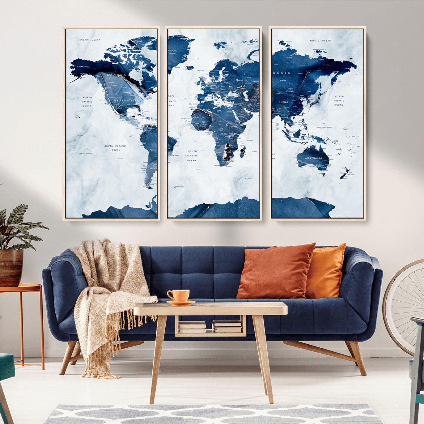 MGV-FC-48X32-3P - Push Pin World Map Canvas Print – Framed Wall Art for Couples to Track Their Travels – Anniversary