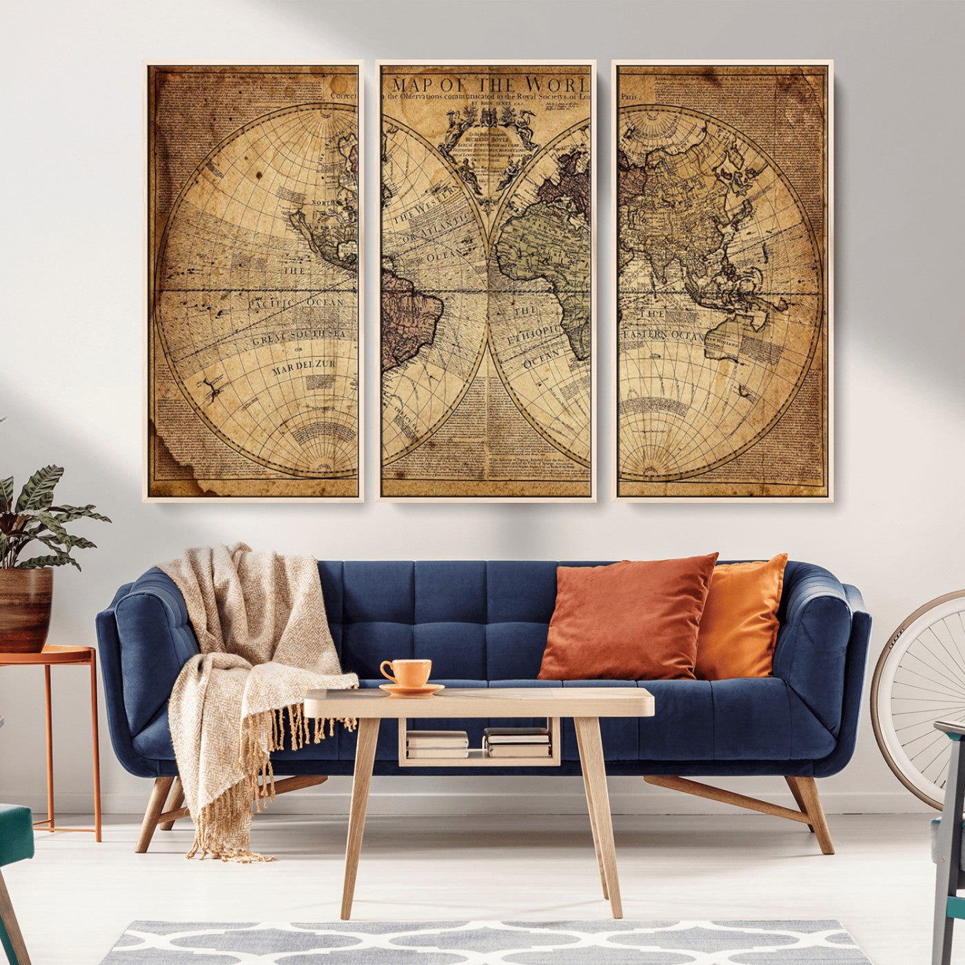 MGV-FC-48X32-3P - Push Pin World Map Canvas Print – Framed Wall Art for Couples to Track Their Travels – Anniversary