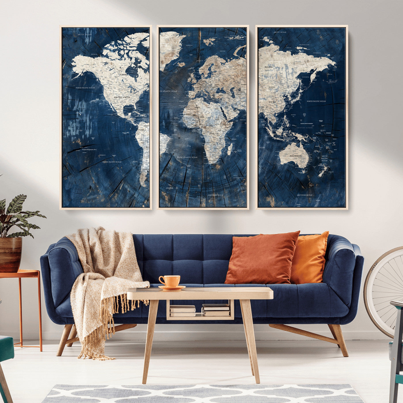MGV-FC-48X32-3P - Push Pin World Map Canvas Print – Framed Wall Art for Couples to Track Their Travels – Anniversary