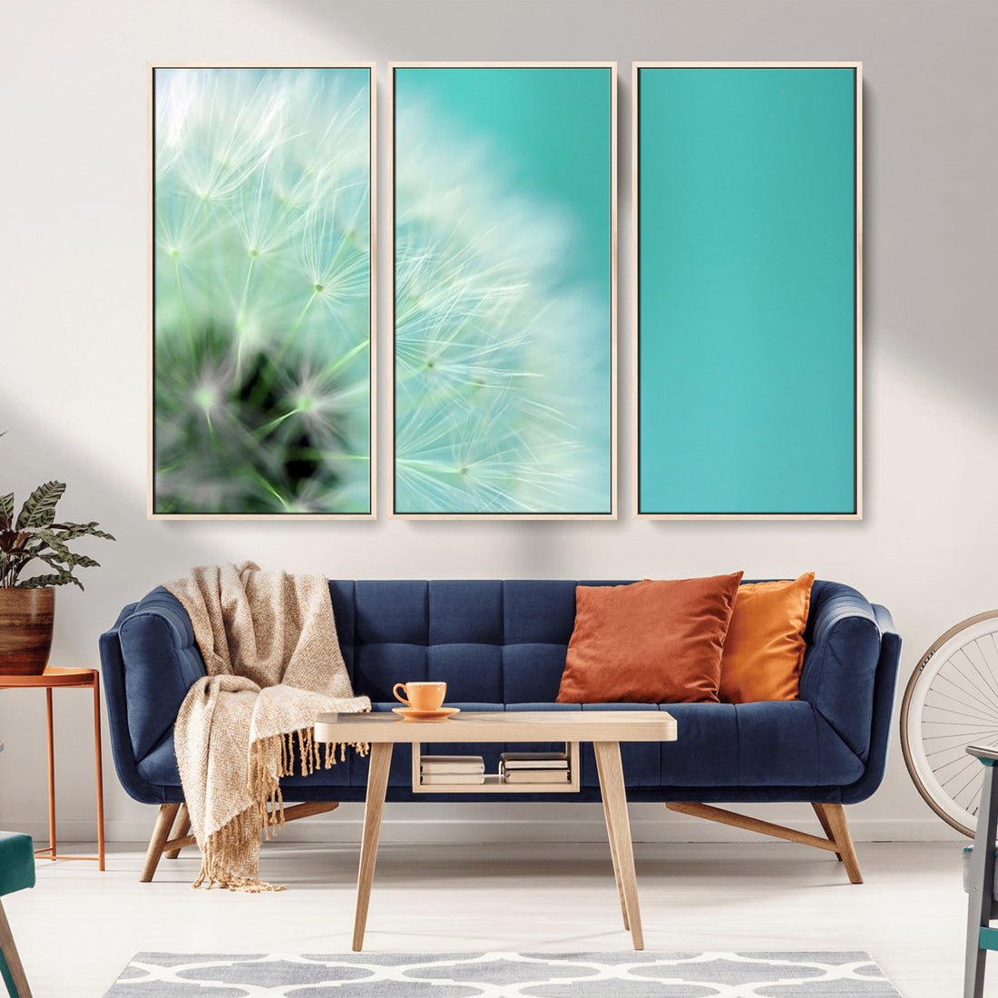 Dandelion Flower Wall Art Canvas Print, Canvas Dandelion Floral Wall Art