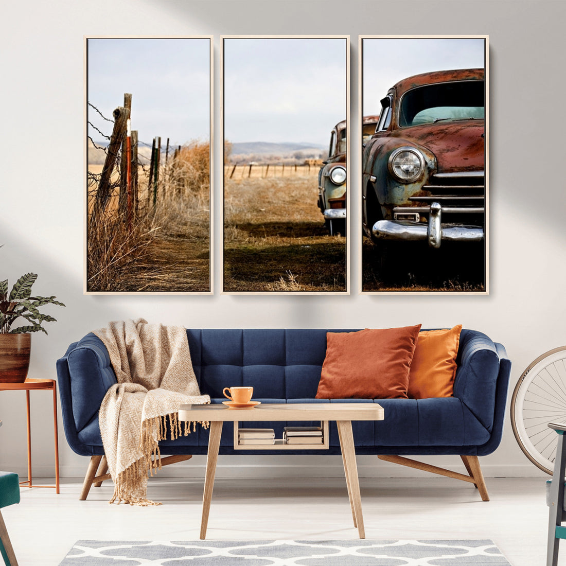 Old Rustic Classic Car Wall Art Canvas Print