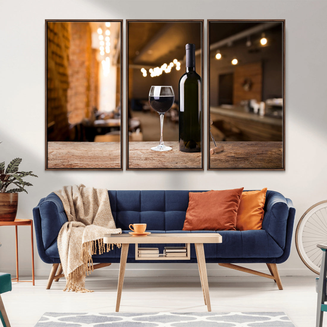 Wine and Bottle Wall Art Canvas Print