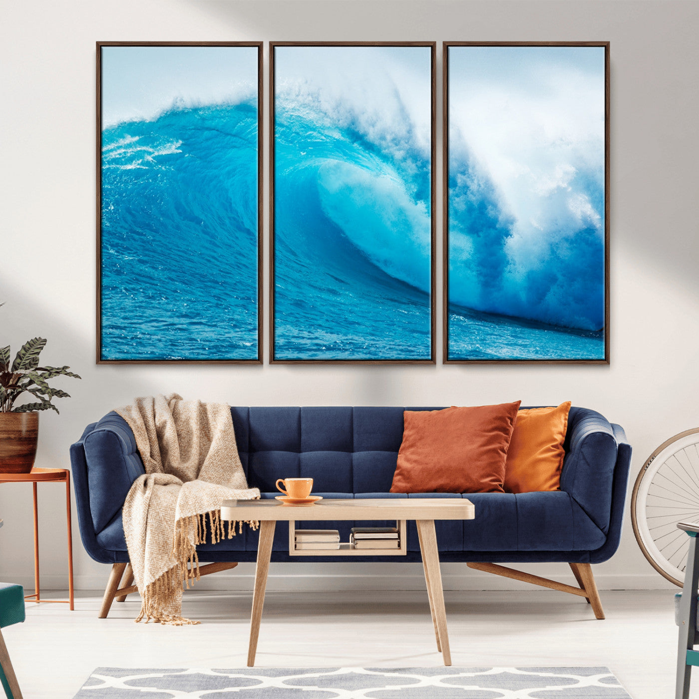 MGV-FC-48X32-3P - Big Ocean Surfing Wave Wall Art Canvas Print