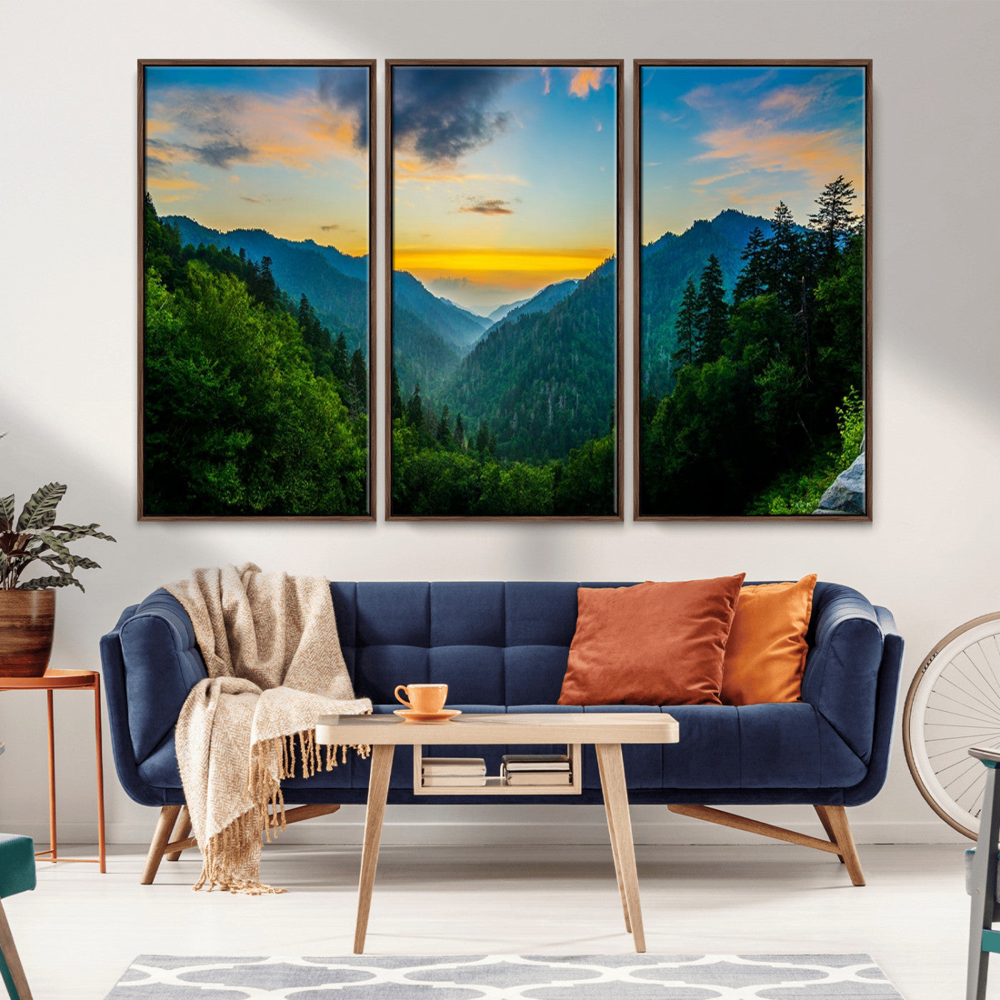 MGV-FC-48X32-3P - Green Forest Wall Art Canvas Print