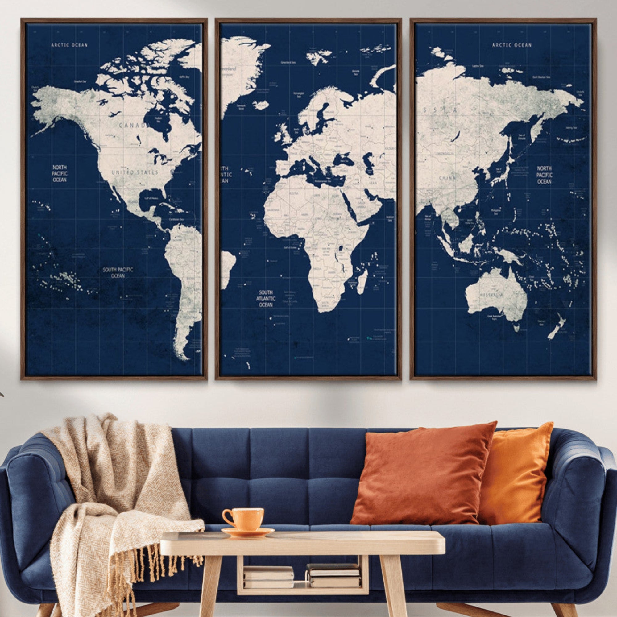 17866-MGV-CV-36X24-Push Pin World Map Canvas Print – Travel Tracker Wall Art for Couples, Perfect Anniversary Gift for Home or Office Decor
