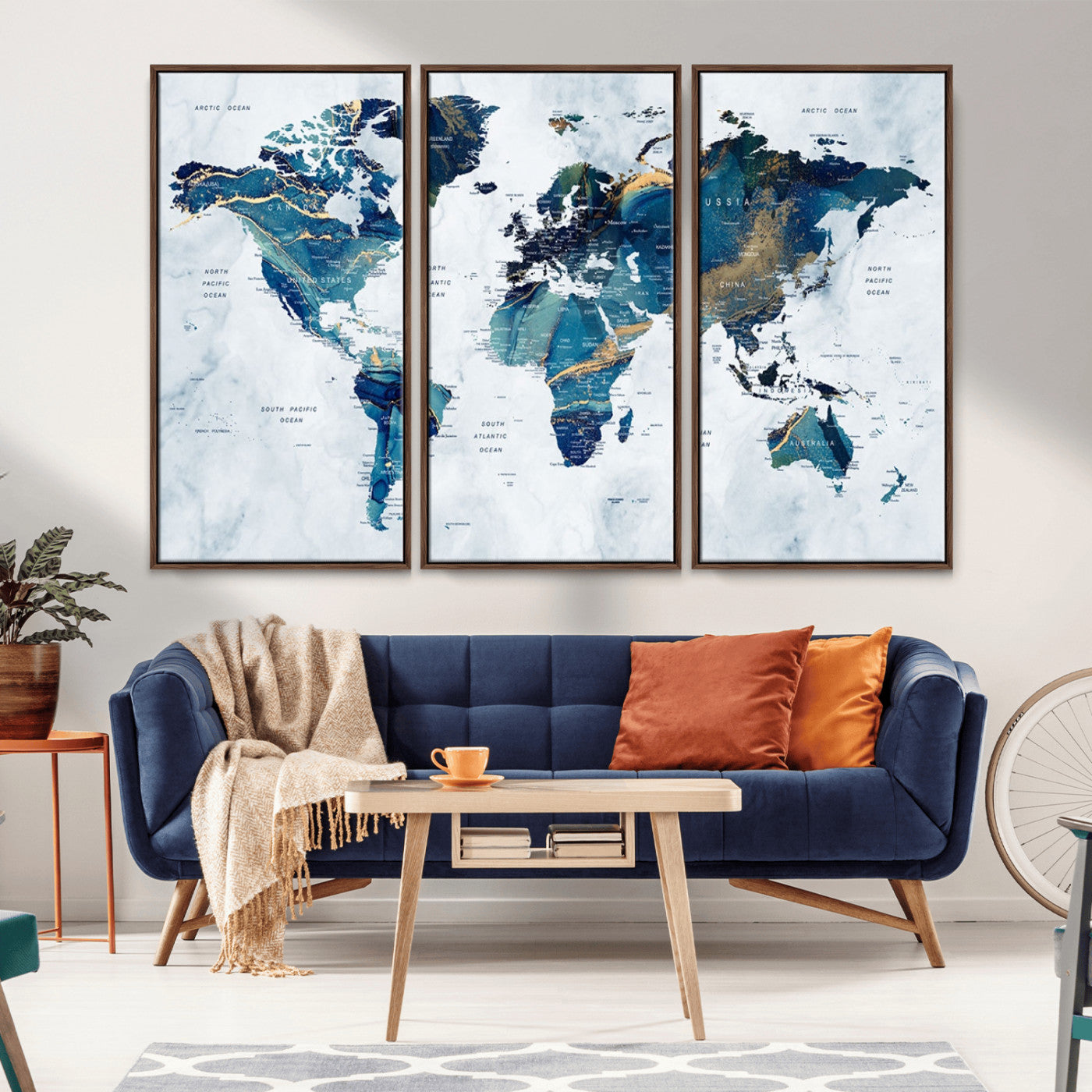 MGV-FC-48X32-3P - Push Pin World Map Canvas Print – Framed Wall Art for Couples to Track Their Travels – Anniversary
