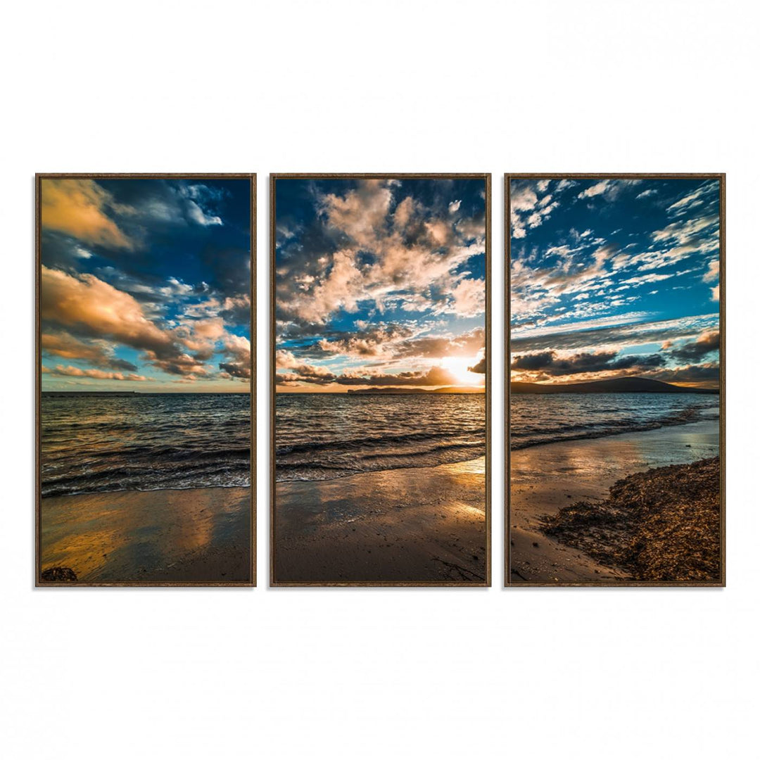 Beach Wall Art - Ocean Sunset Canvas.