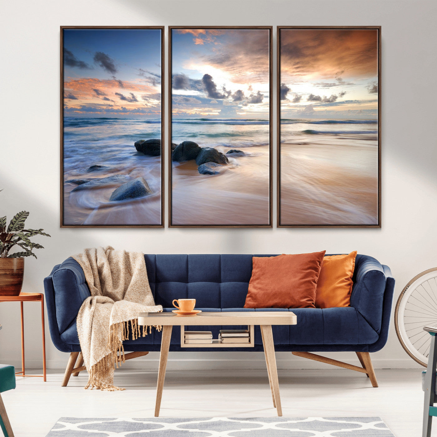 MGV-FC-48X32-3P - Serene Weather On The Beach Wall Art Canvas Print